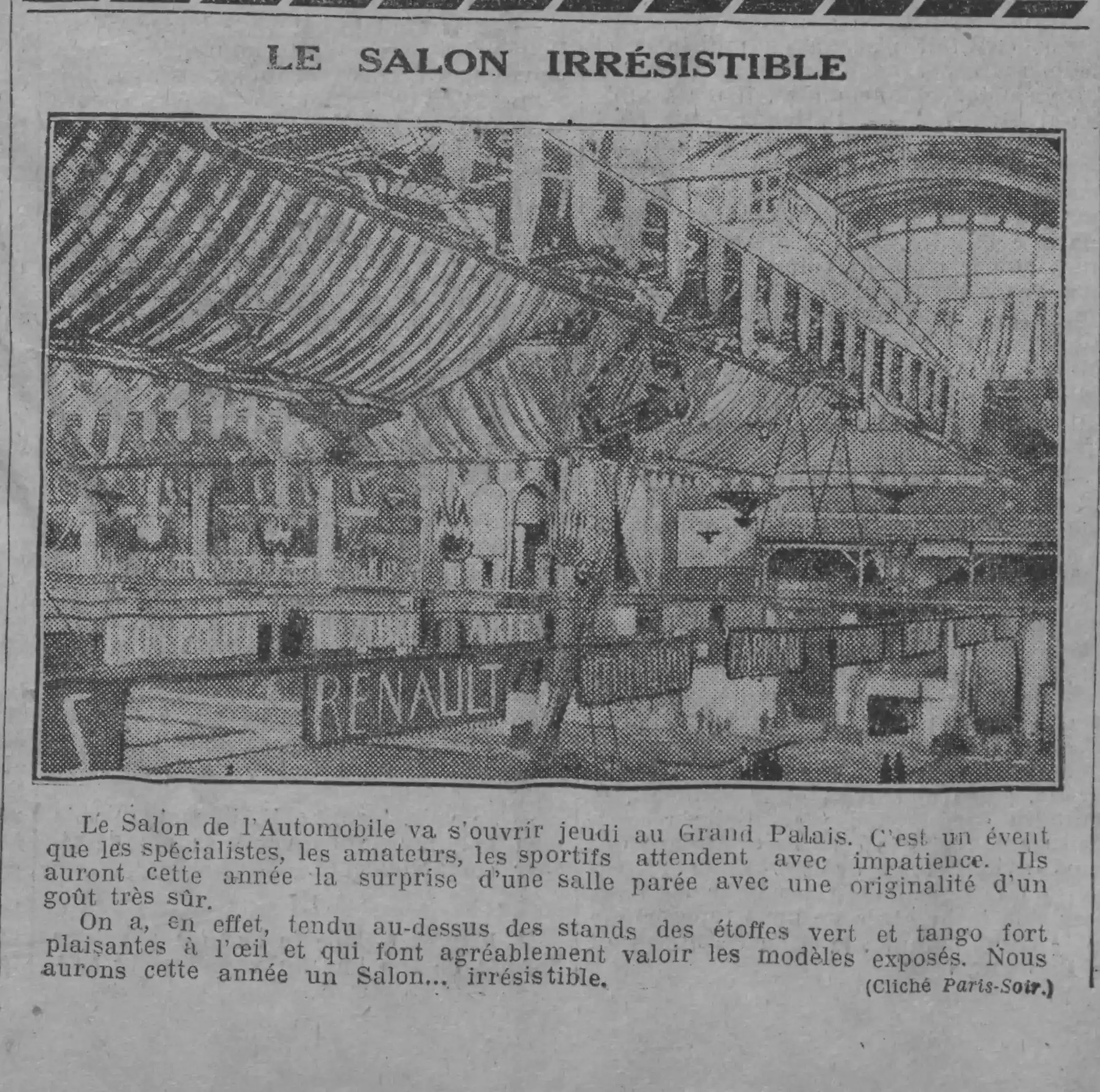 The Motor Show will open on Thursday