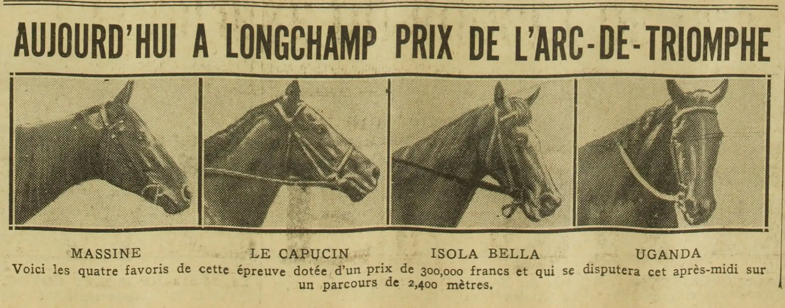 Today at Longchamp Prix de l'Arc-de-Triomphe.