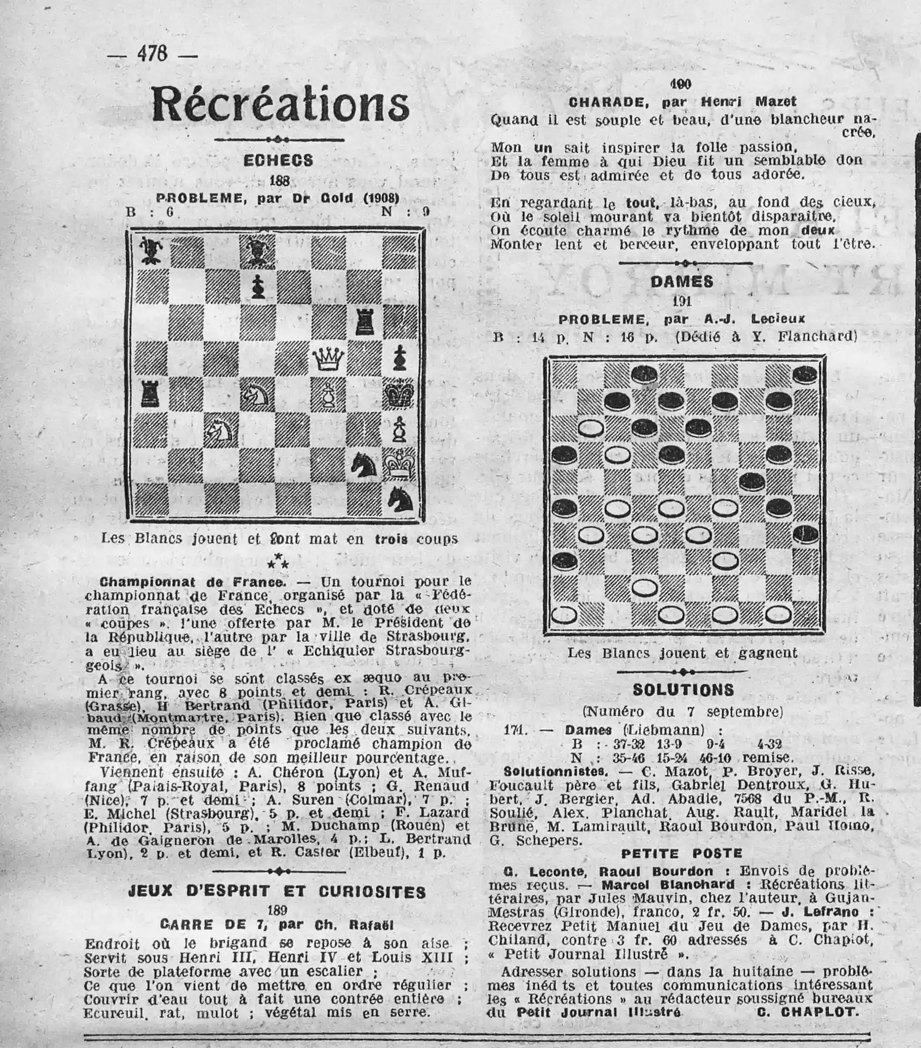 Les récréations hebdomadaires de La Bignole