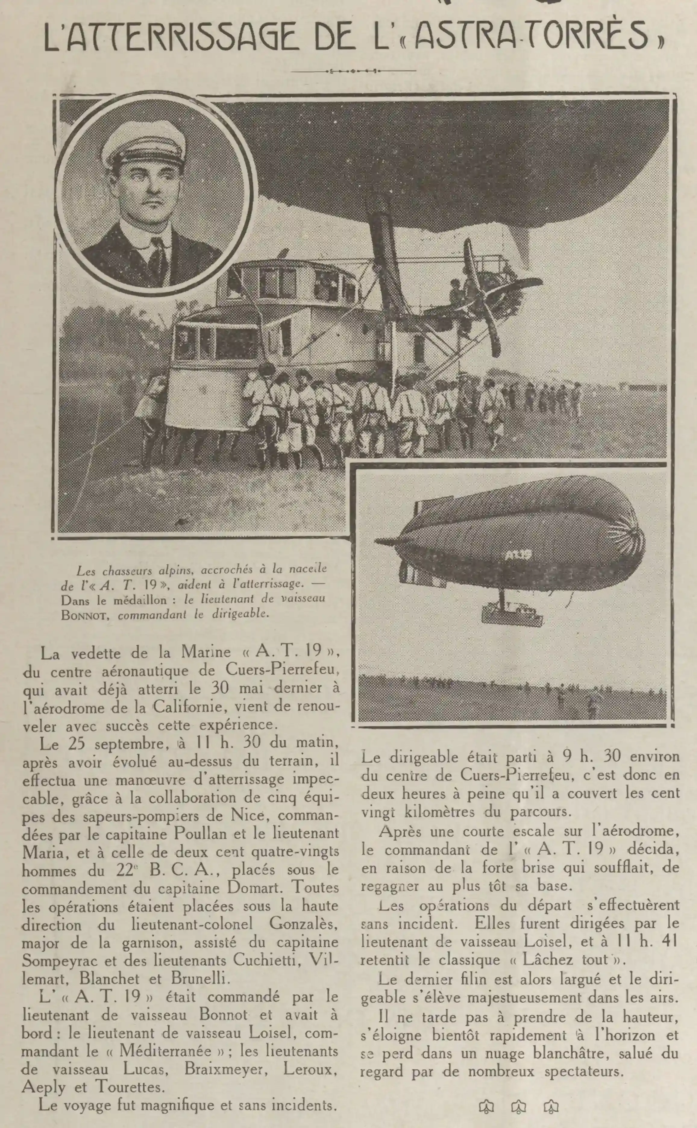 In California, the landing of the "Astra-Torres"