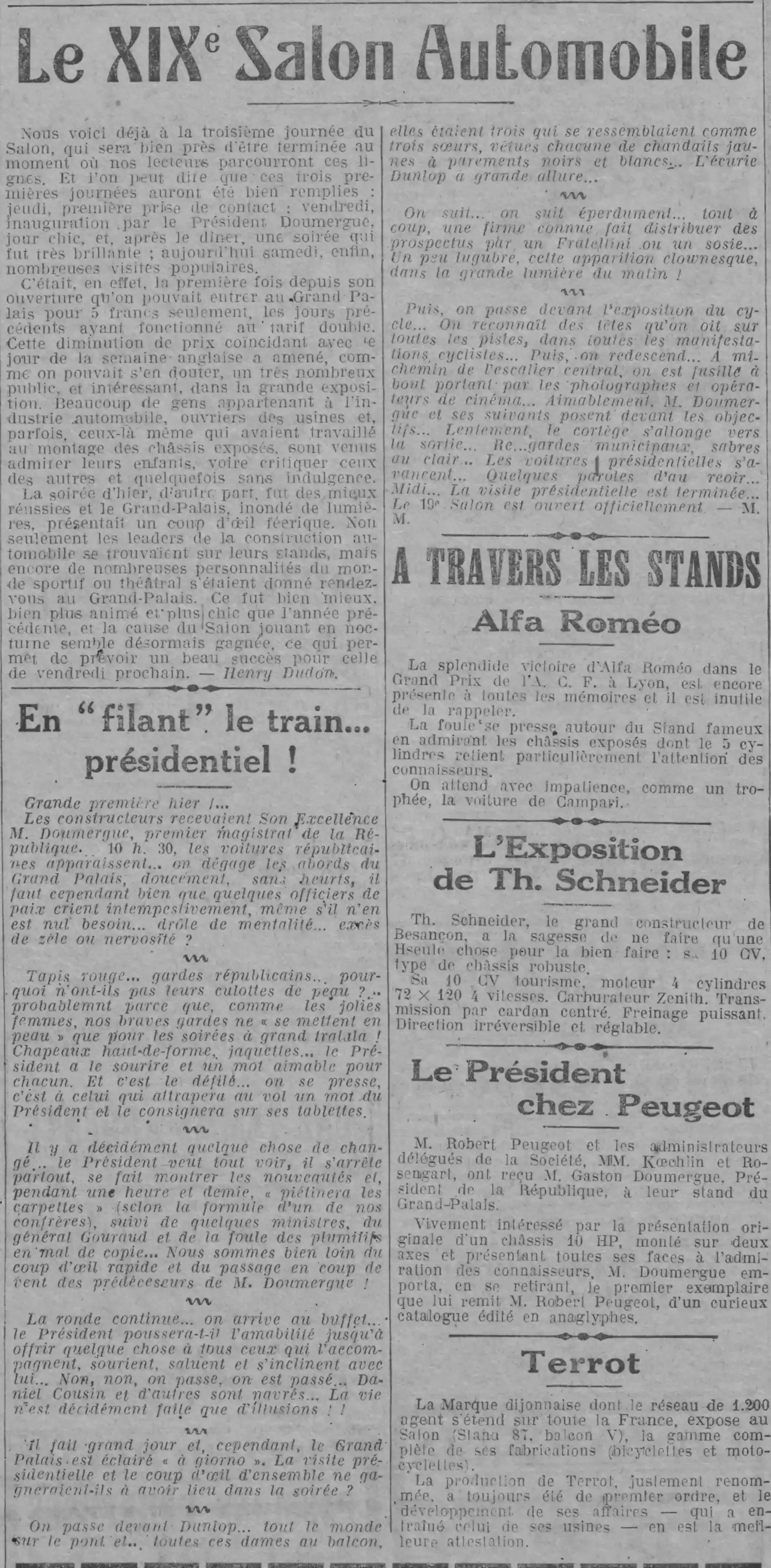  At the Grand Palais, the 19th Automobile Show