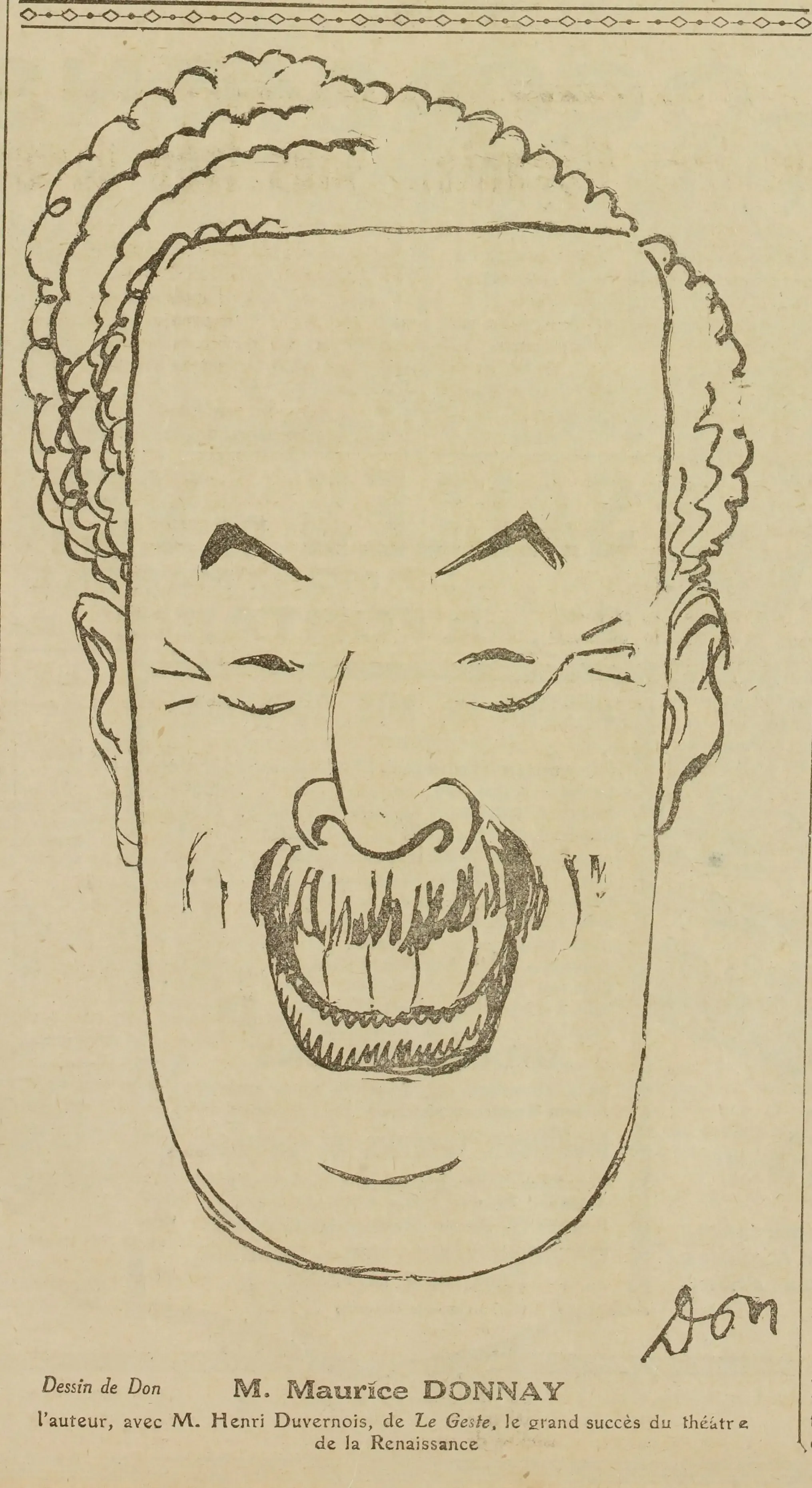 A portrait of Maurice Donnay, made by Don