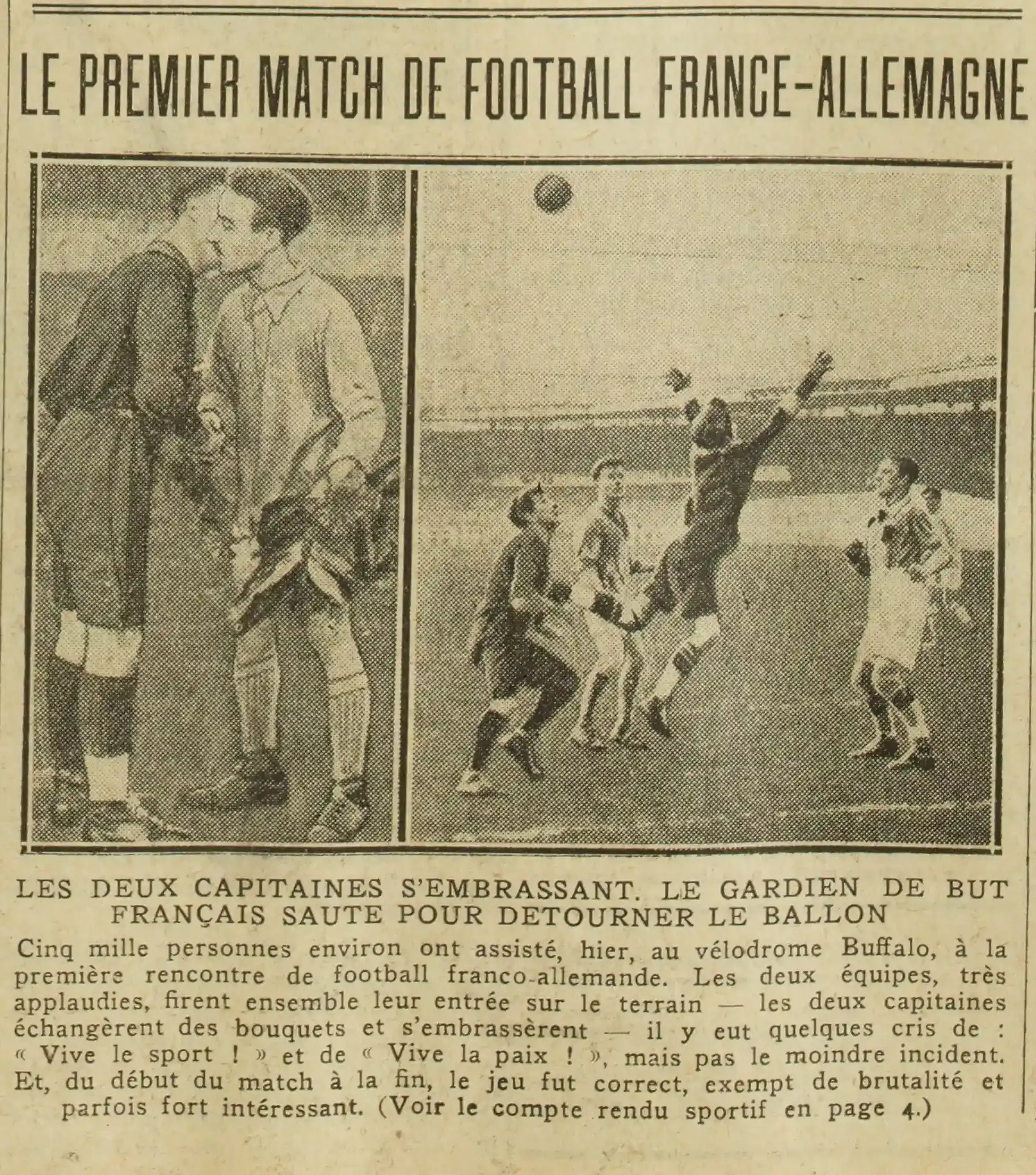 The first France-Germany football match
