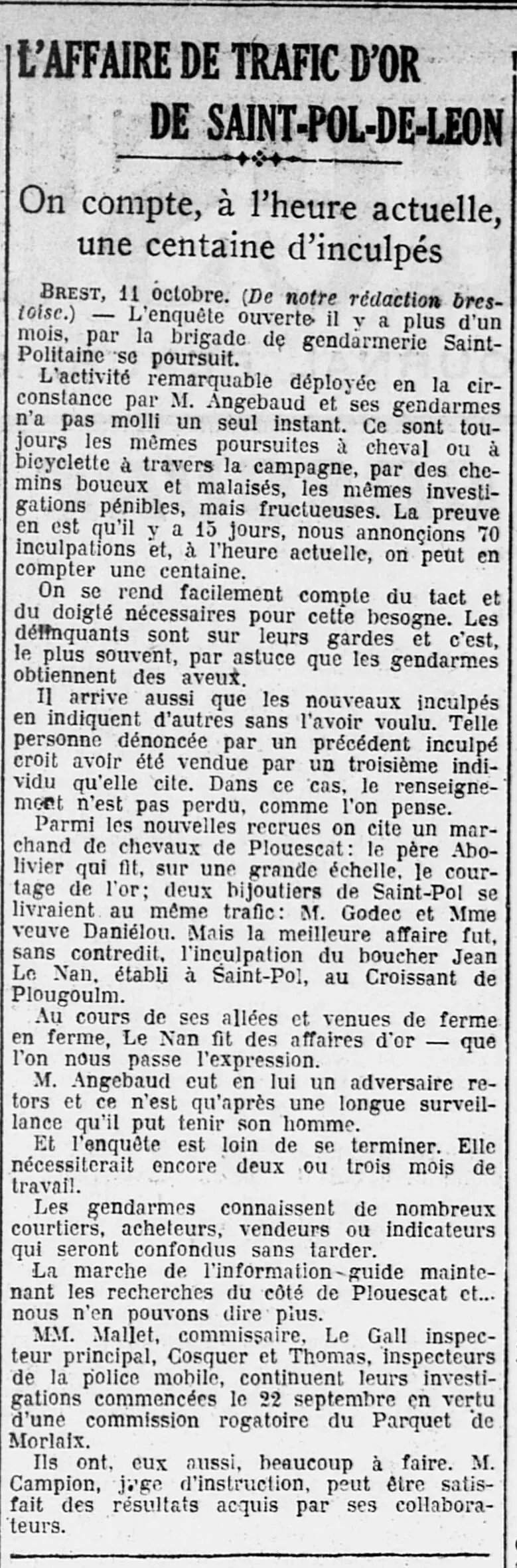 L'affaire de trafic d'or de Saint-Paul-de-Léon