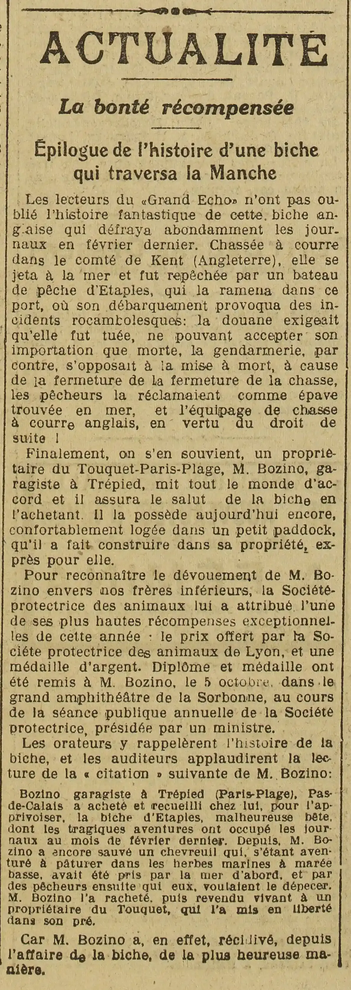  la bonté récompensée 