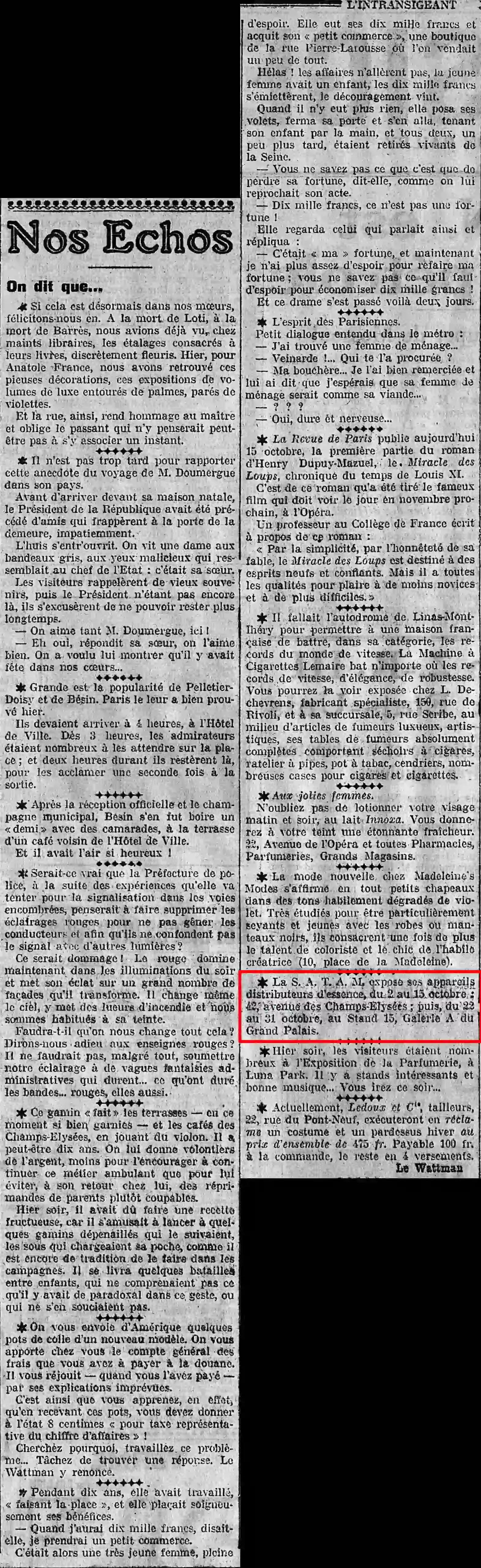 Our Echoes: a few brief articles