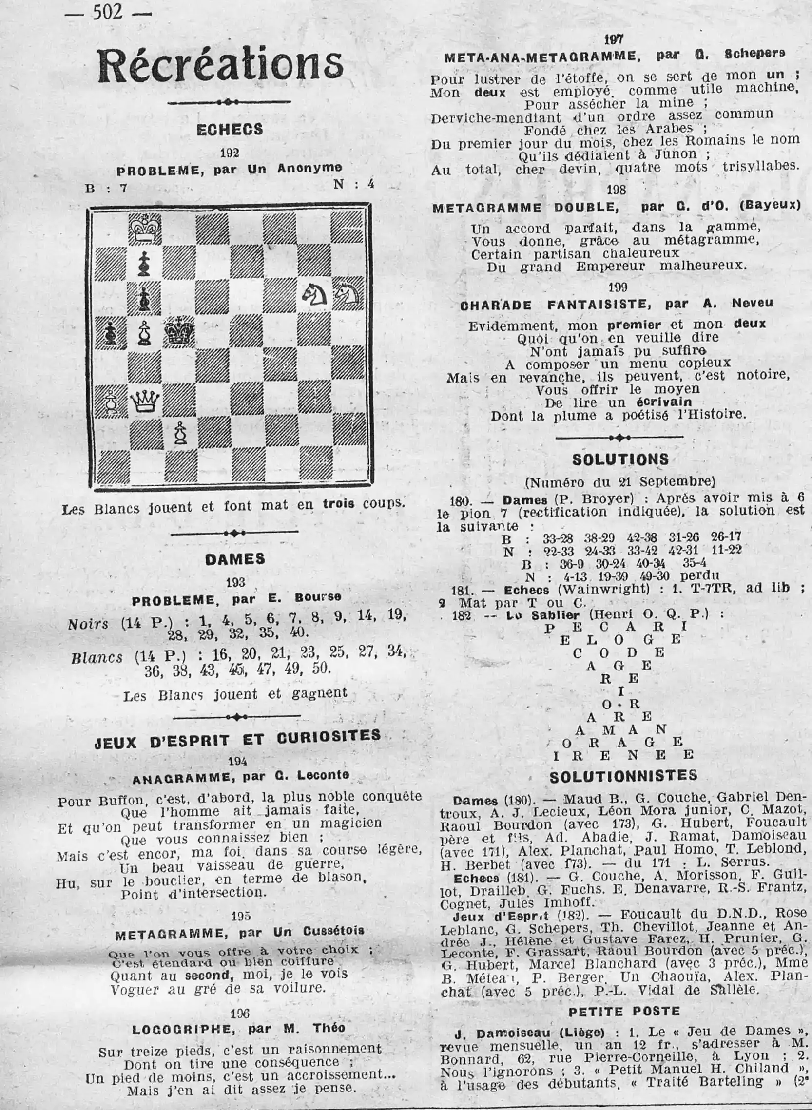 Les récréations hebdomadaires de La Bignole