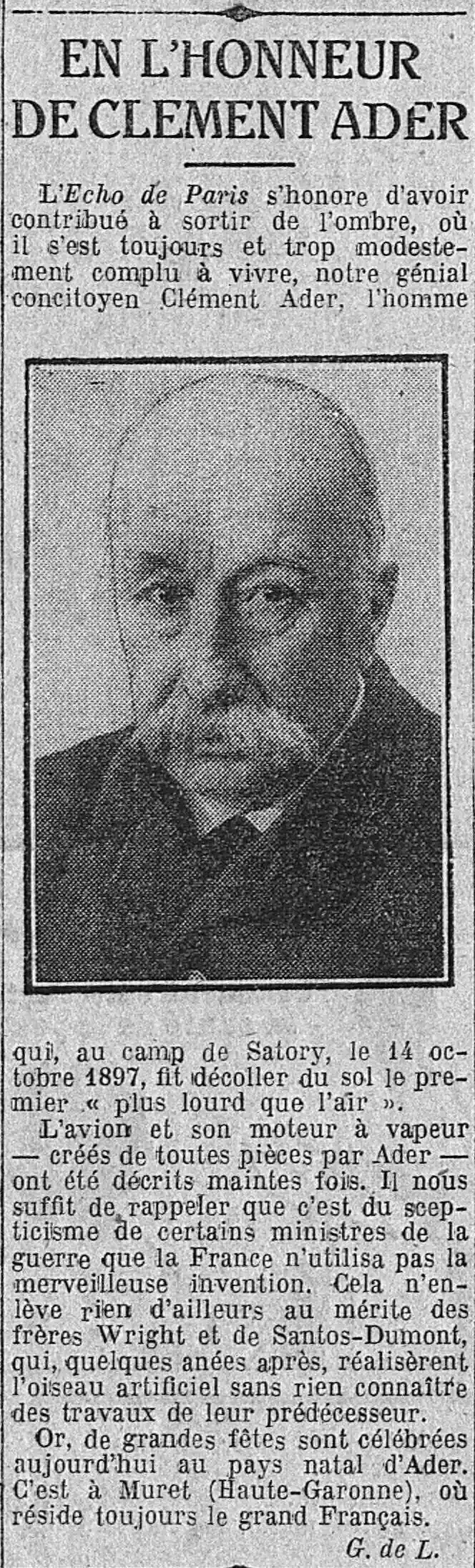 En l'honneur de Clément Ader