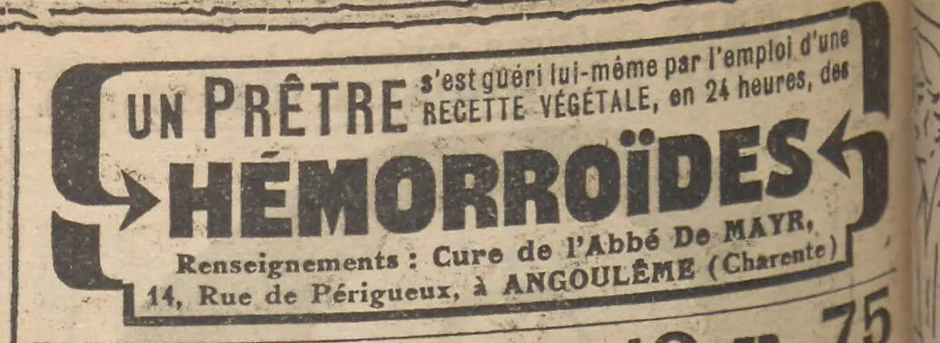 Une petite réclame : un prêtre s'est gueri lui-même