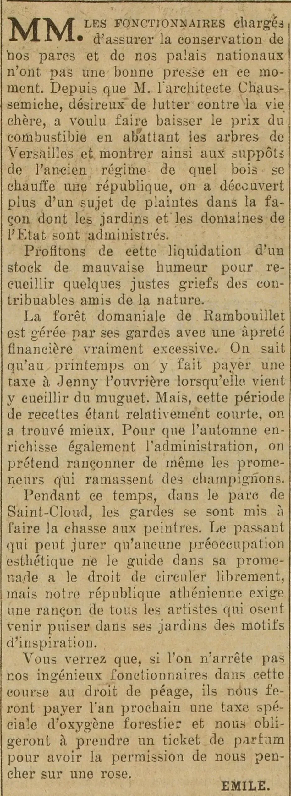 The Rambouillet State Forest and the Saint-Cloud park