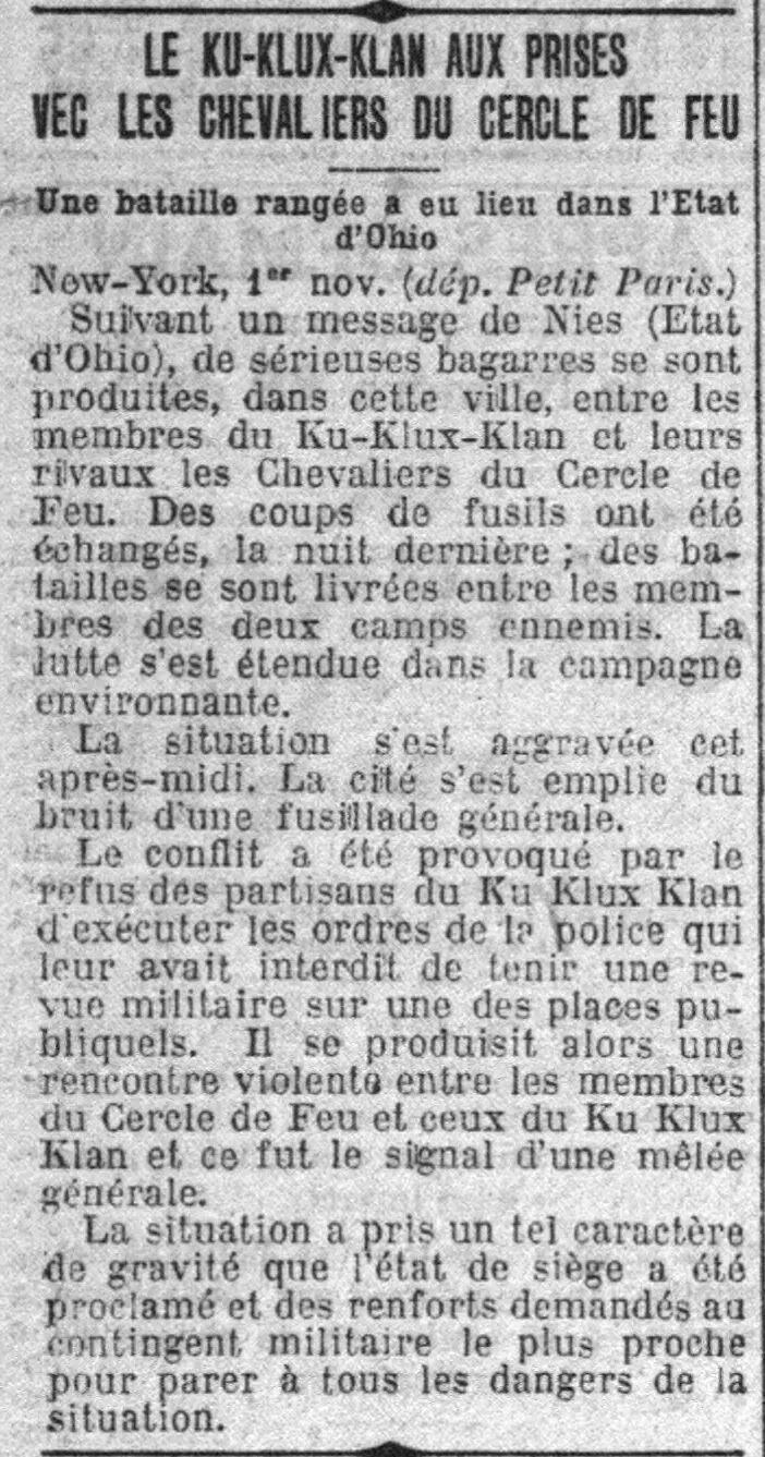 The Ku-Klux-Klan and the Knights of the Ring of Fire