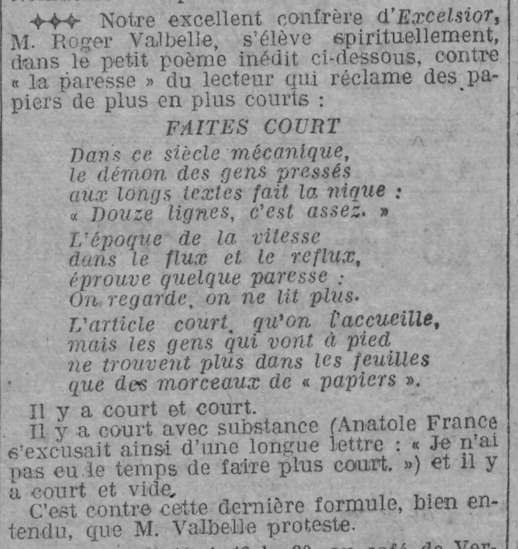 Against the "laziness" of the reader