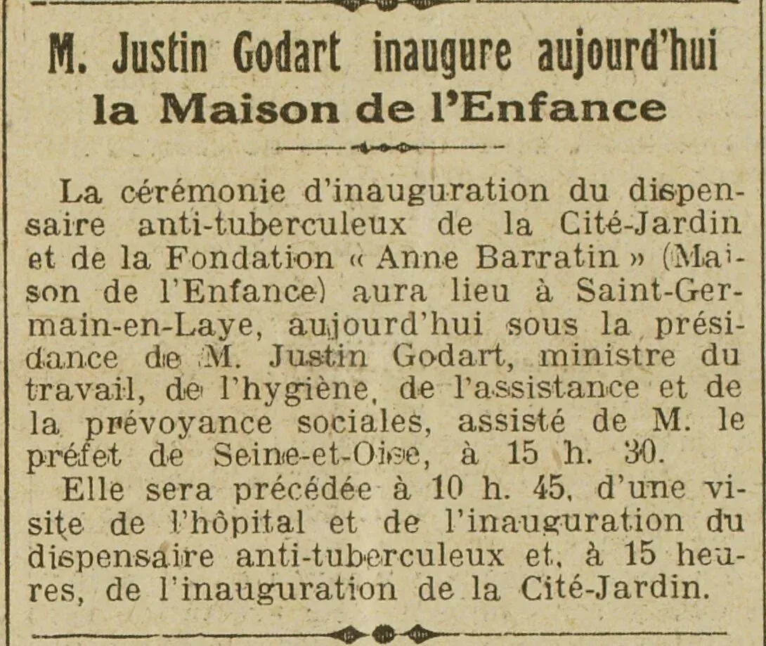  L'Oeuvre 1924 11 09 le ministre inaugure la cité jardin de Saint Germain en Laye