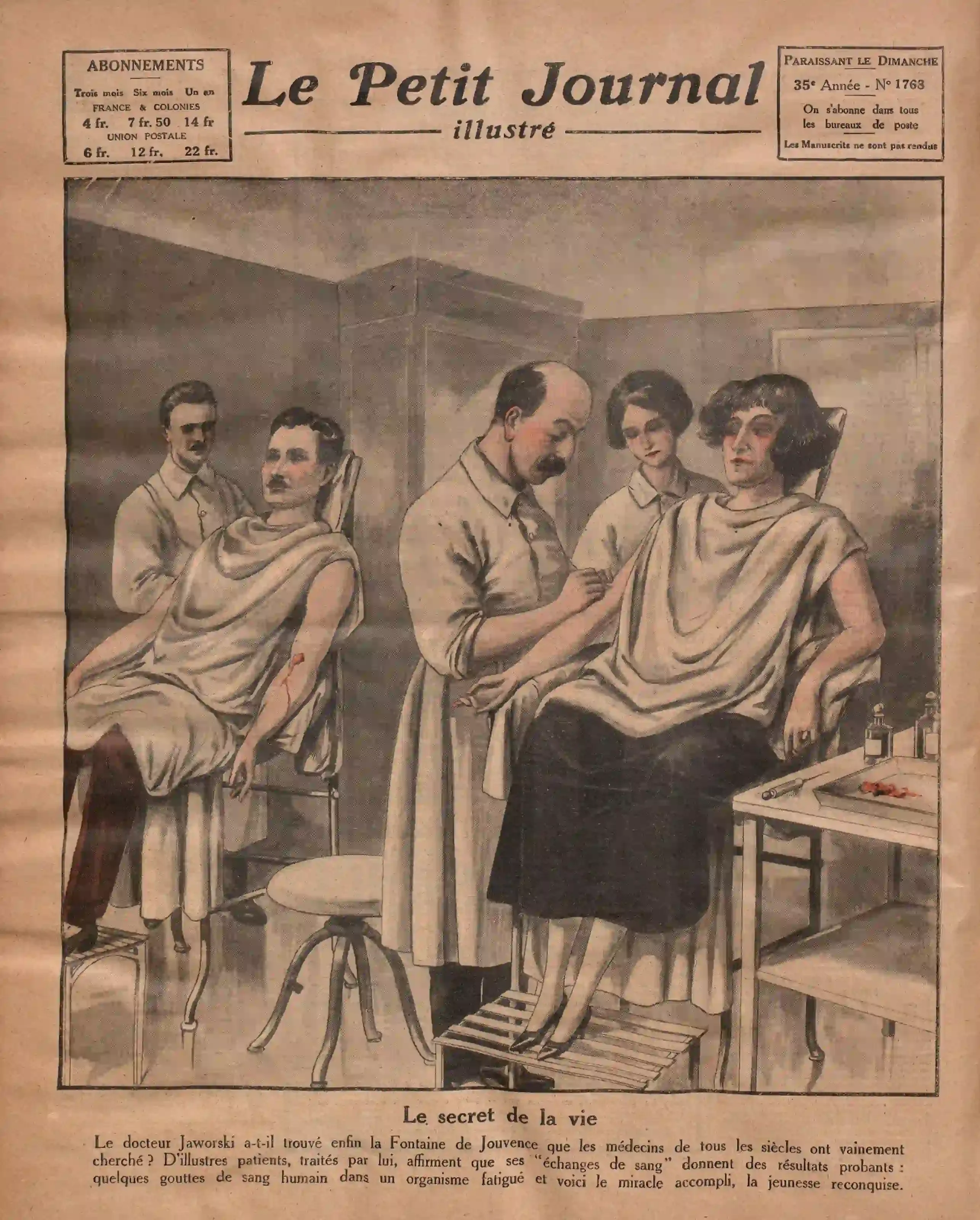 Z Le Petit journal illustré 1924 11 09 Dr. Jaworski's Fountain of Youth: The Secret of Life