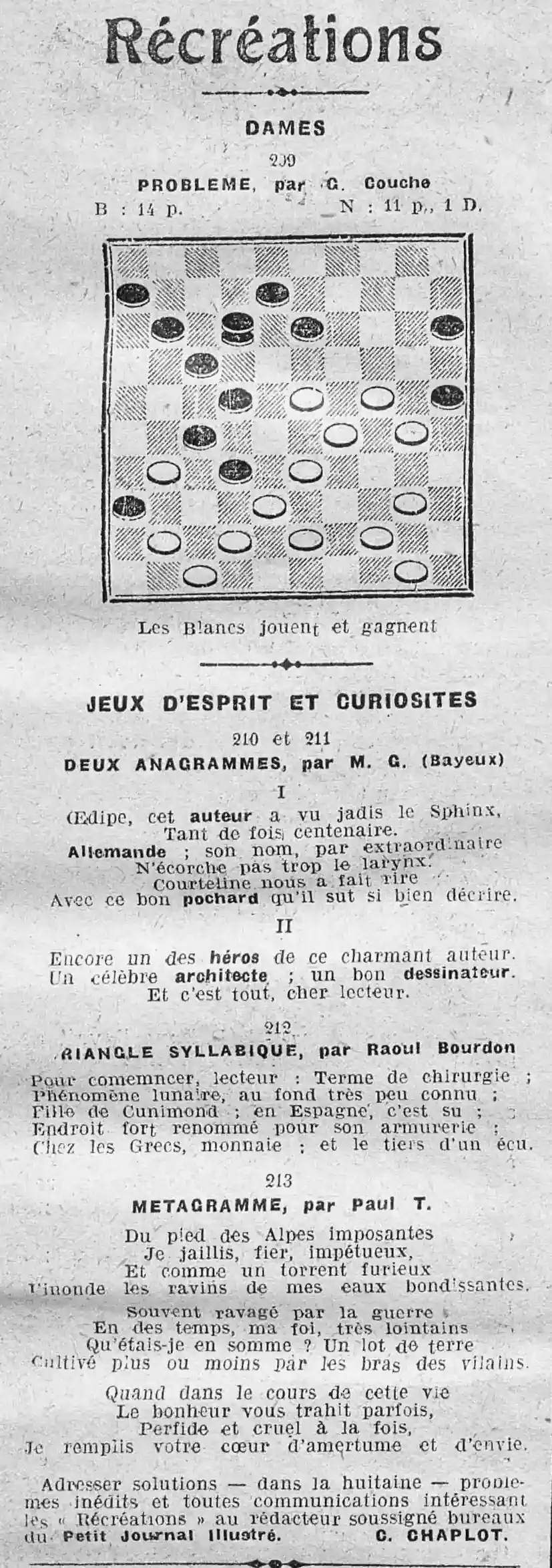 Z Le Petit journal illustré 1924 11 09 Les récréations hebdomadaires de La Bignole