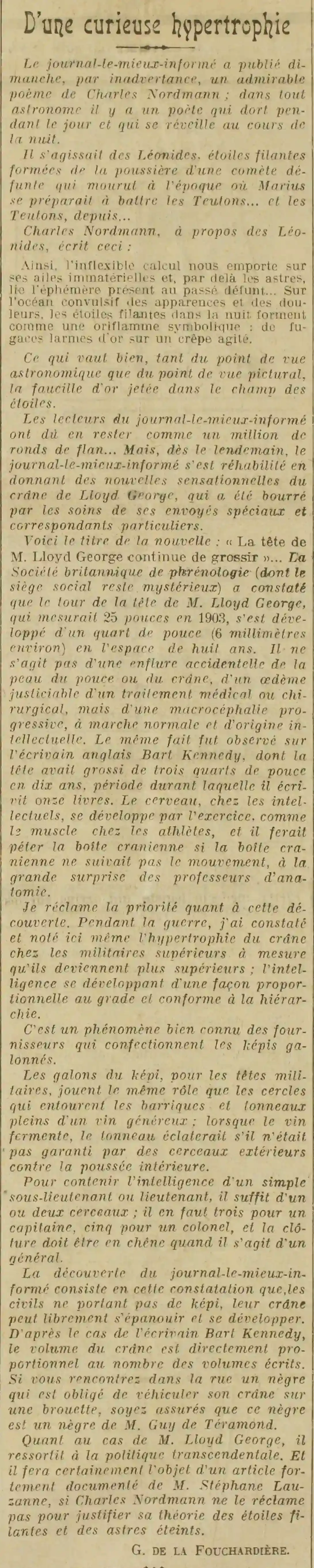 Z LOeuvre 1924 11 11 curieuse hypertrophie La Fouchardière 