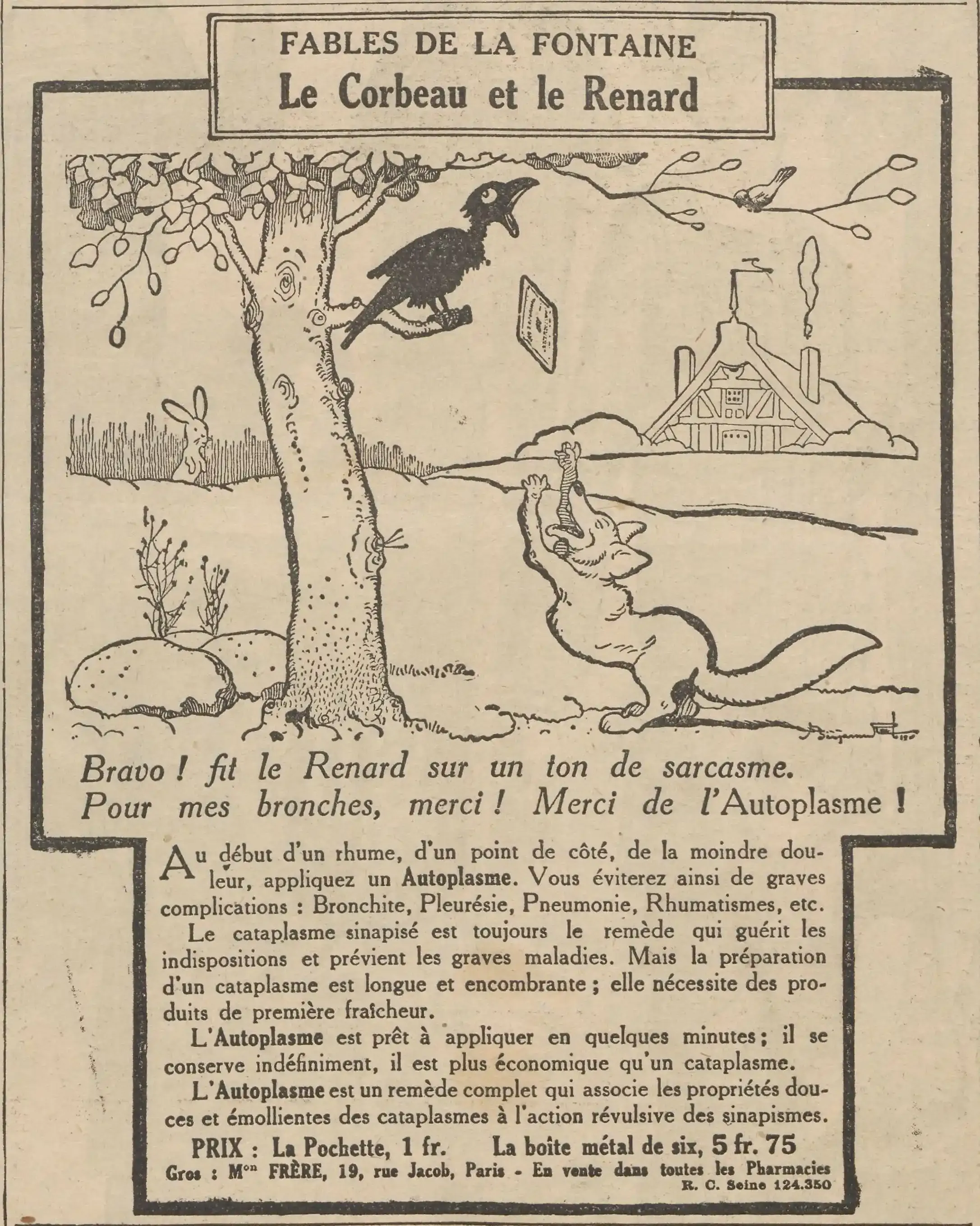   Le Petit écho de la mode 1924 11 23   La Fontaine   the crow and the fox