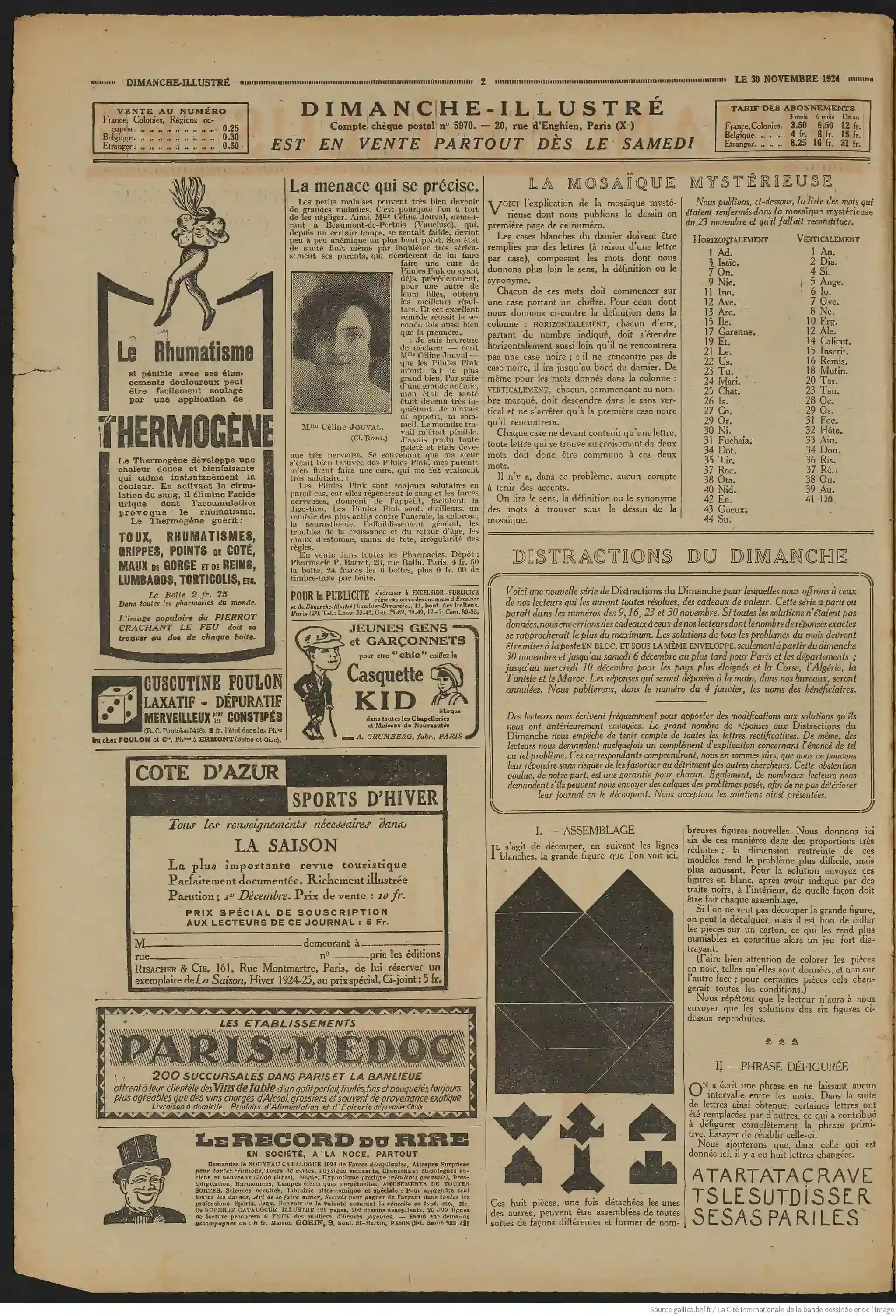 the crossword, the solutions from november 23