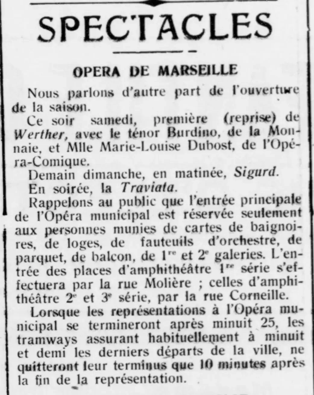 The next program of the Opera... of Marseille
