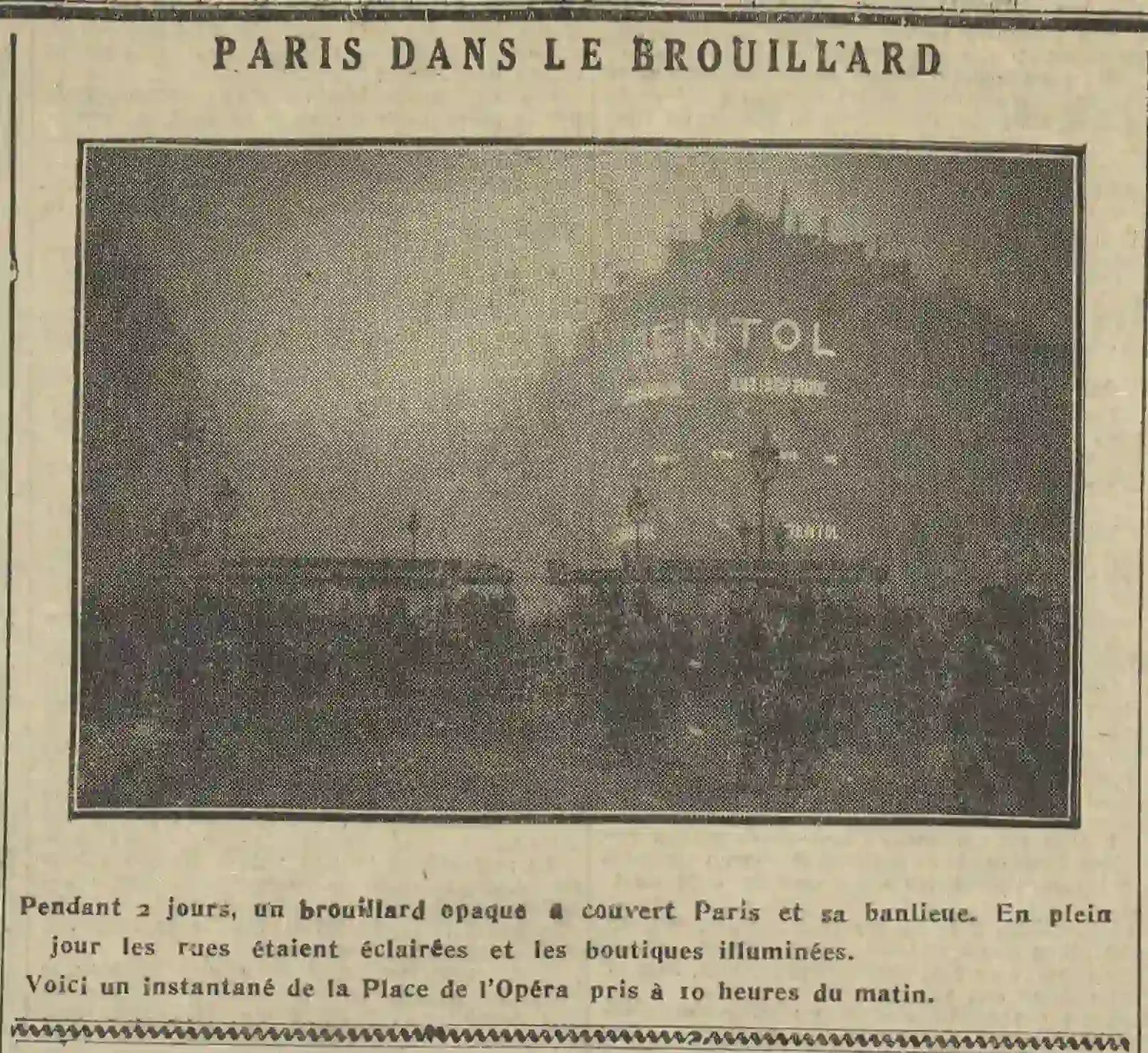  La Dépêche de Brest 1924 12 21  Paris dans le brouillard 1