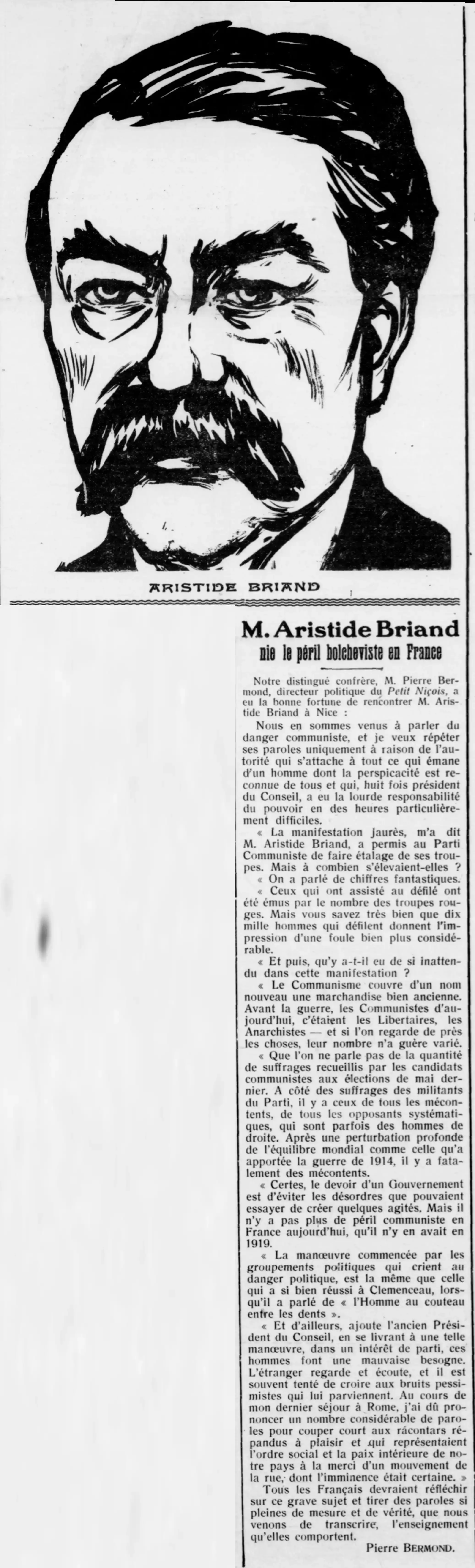  entretien avec Aristide Briand