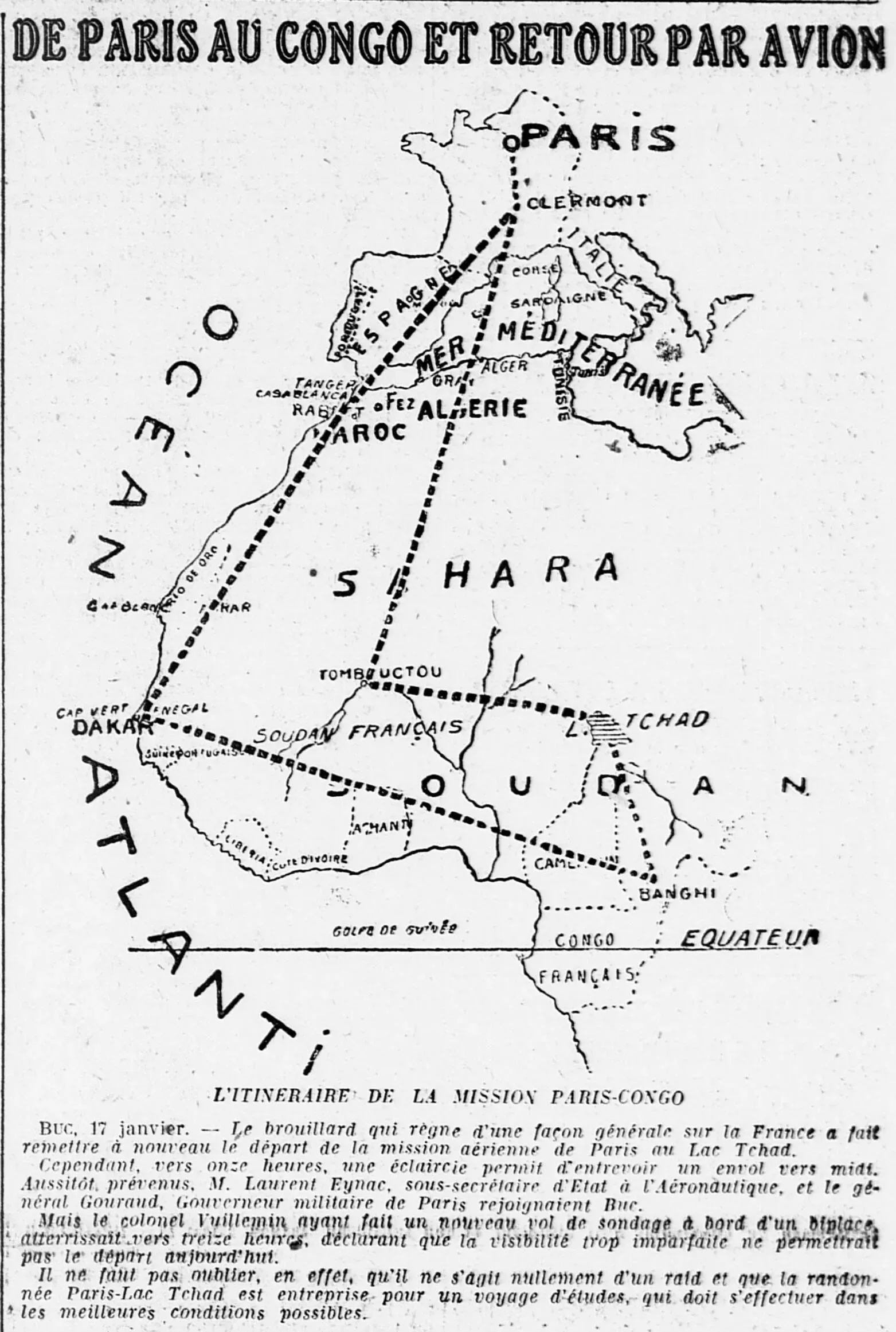 de Paris au Congo et retour par avion