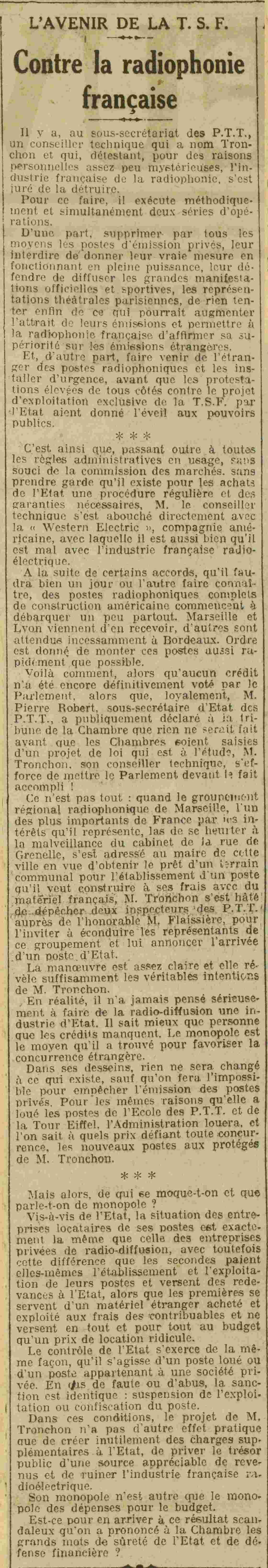 Monsieur Tronchon, est un haut fonctionnaire