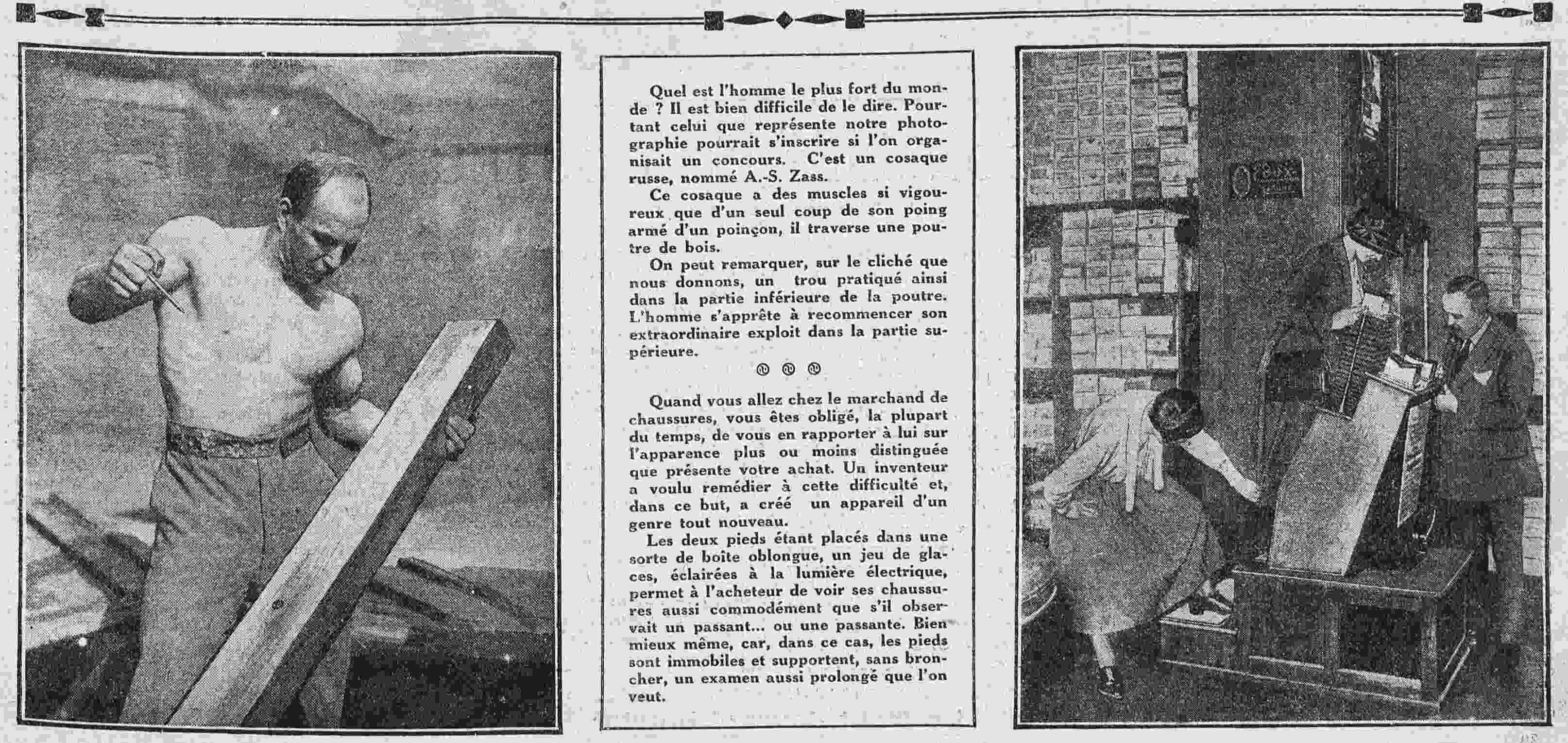  En image, l'invention d'un appareil d'un genre nouveau, le miroir chez le chausseur