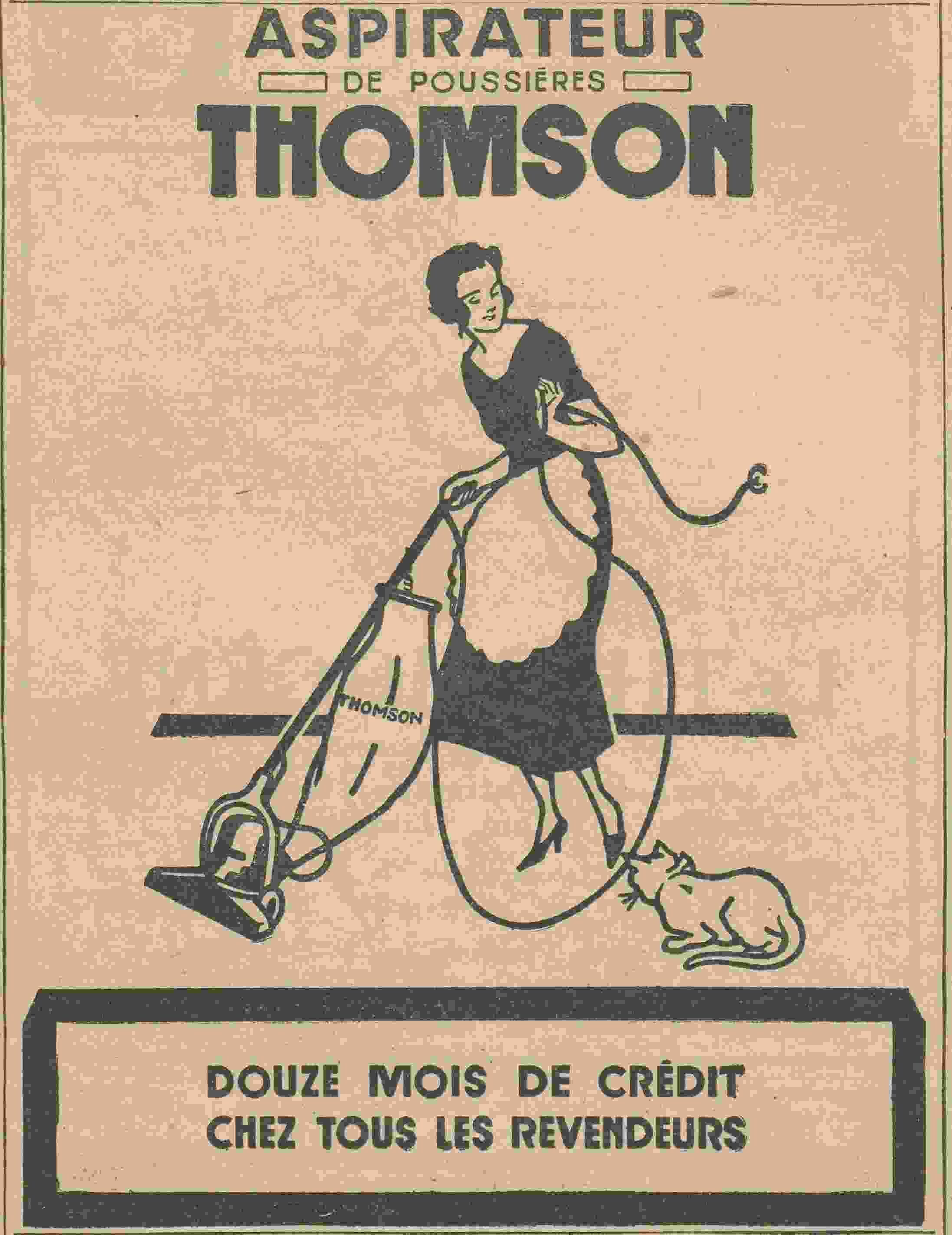 publicité pour l'aspirateur balai Thomson 