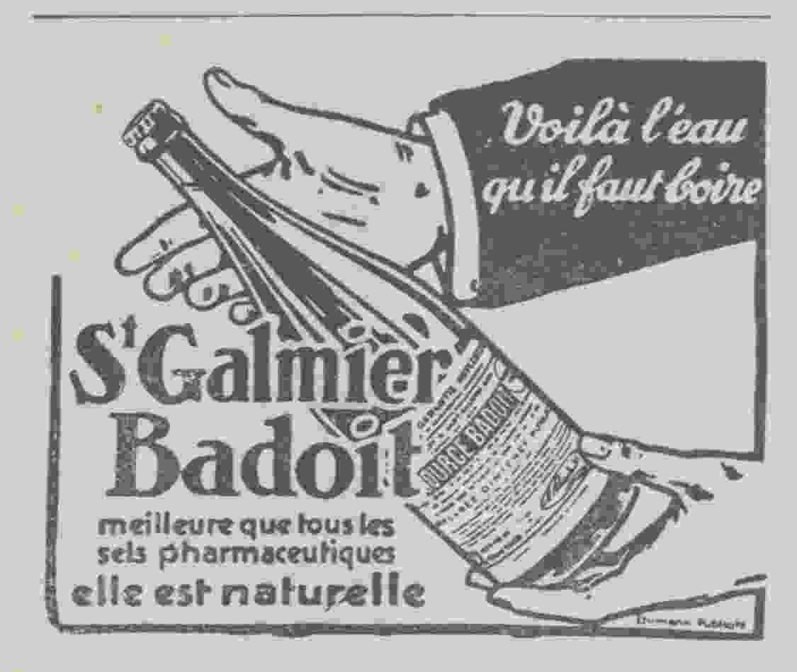 A small advertisement for Saint-Galmier Badoit