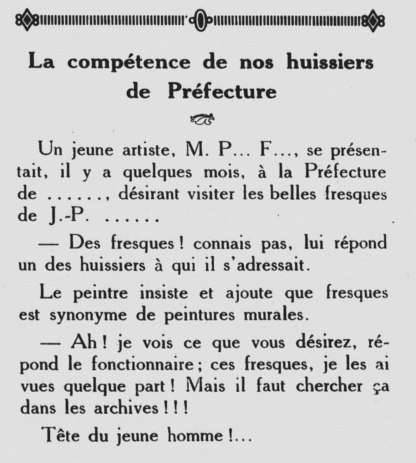 La compétence des huissiers de préfecture humour 