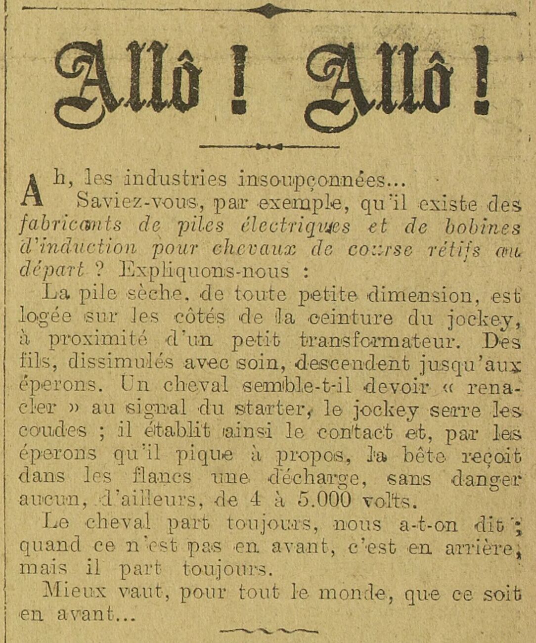 contre les chevaux rétiffs