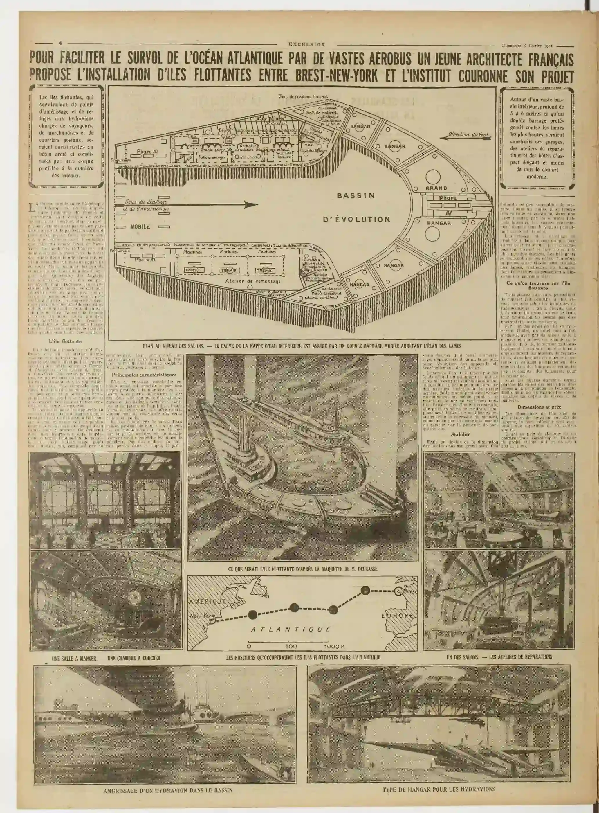 L’île flottante imaginée par M. Defrasse