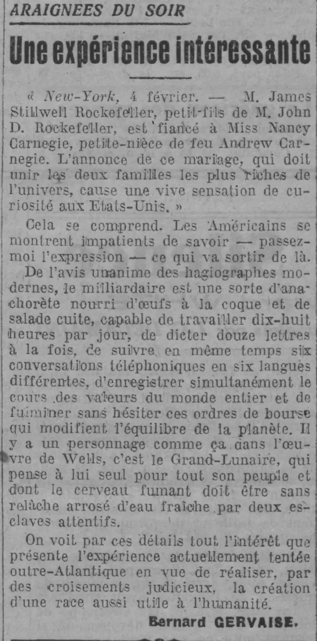 Mr. James Stillwell Rockefeller, is engaged to Miss Nancy Carnegie