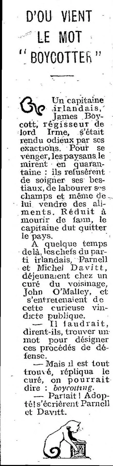 d'où vient le mot Boycotter