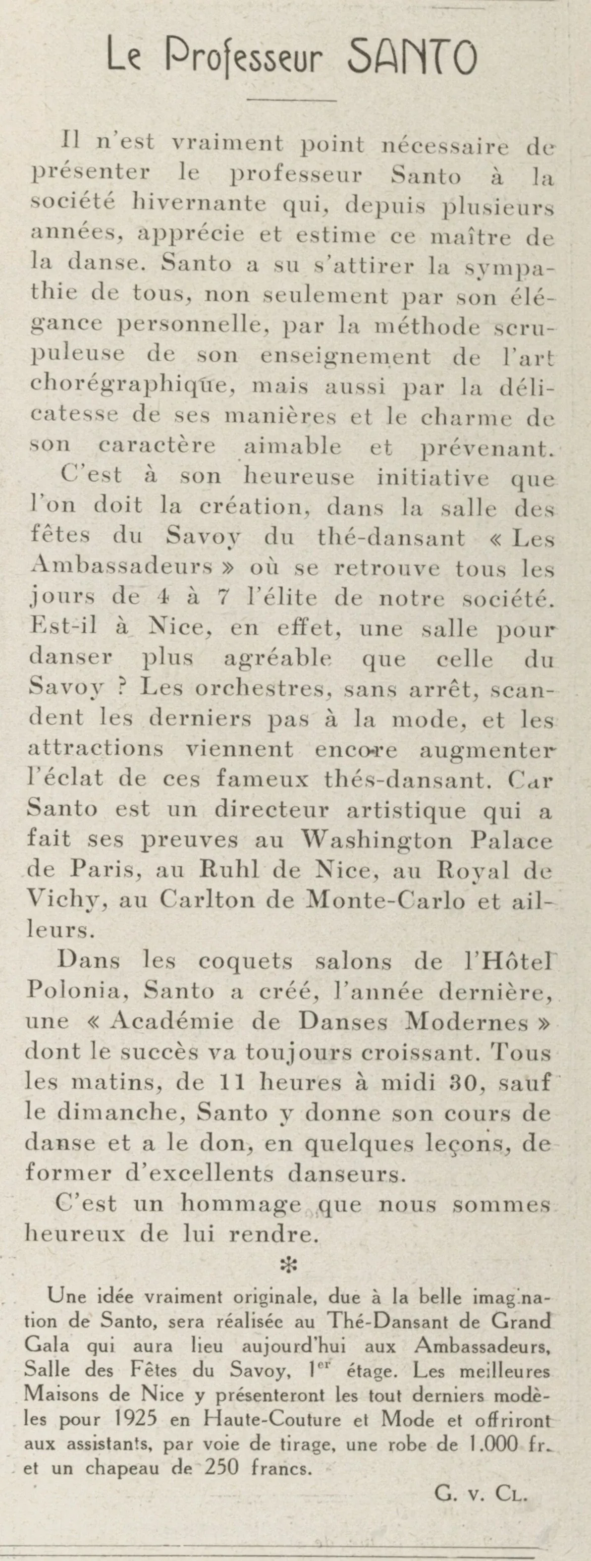 Professor Santo, a Master of Dance