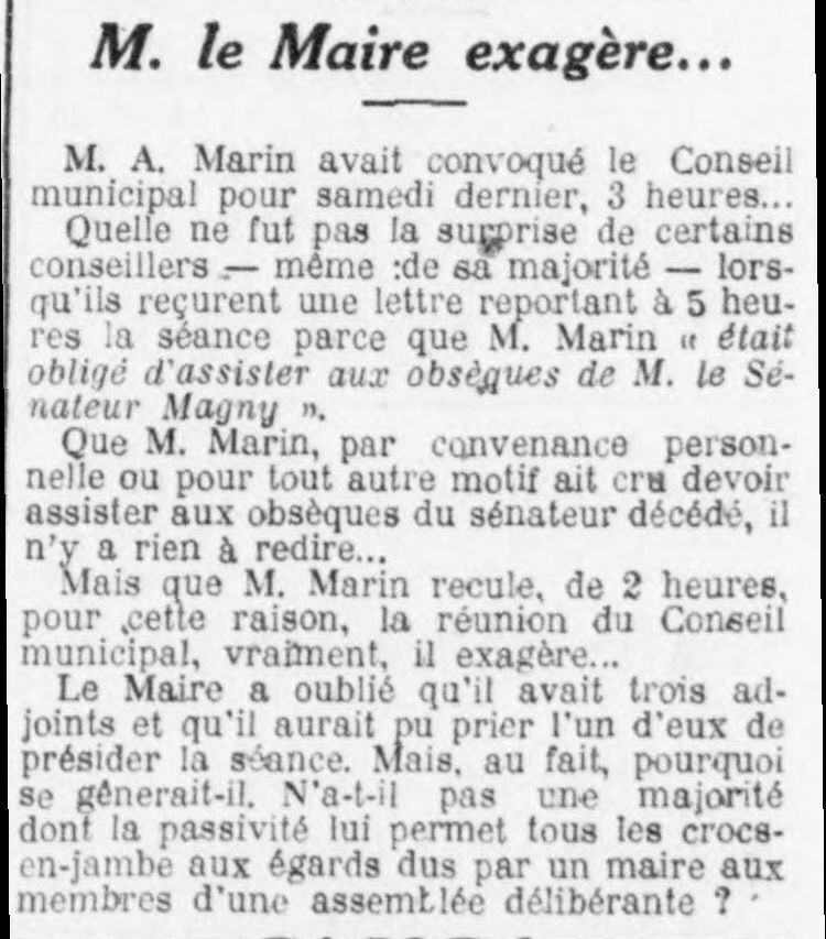  Le maire exagère
