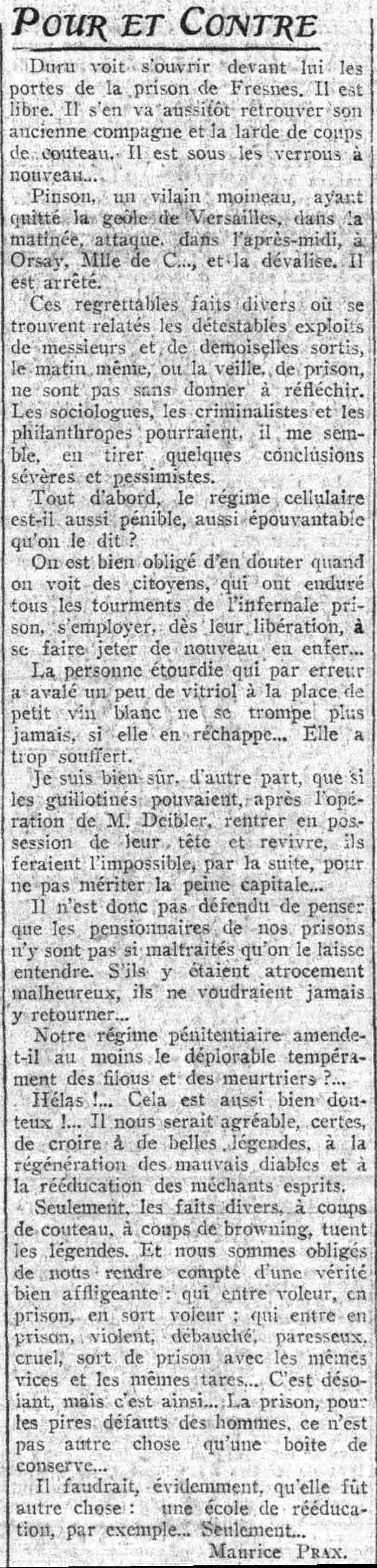  Les prisons - Le régime cellulaire est-il aussi pénible qu'on le dit  - 