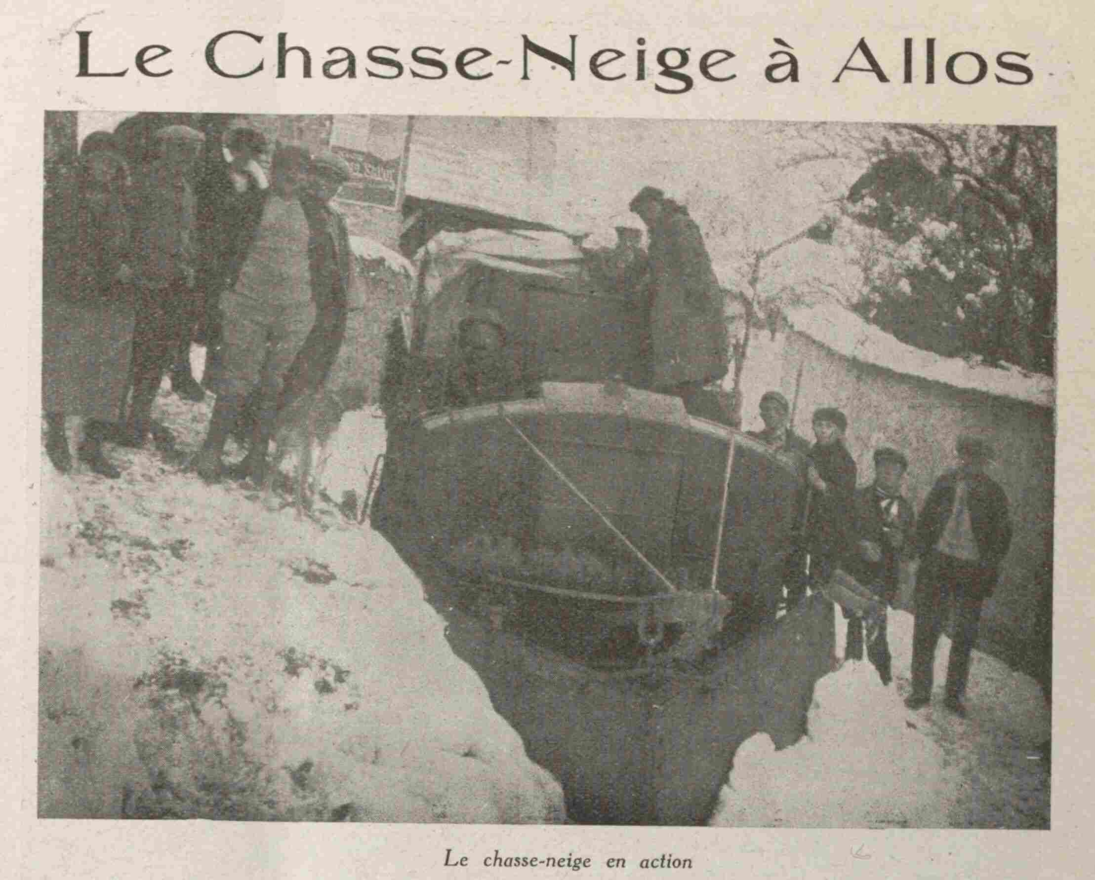 photo du chasse neige à Allos en 1925