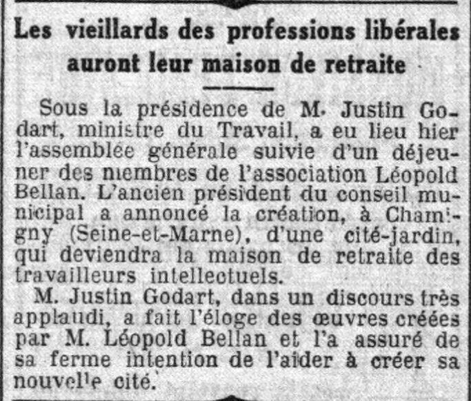 Les vieillards des professions libérales auront leur maison de retraite