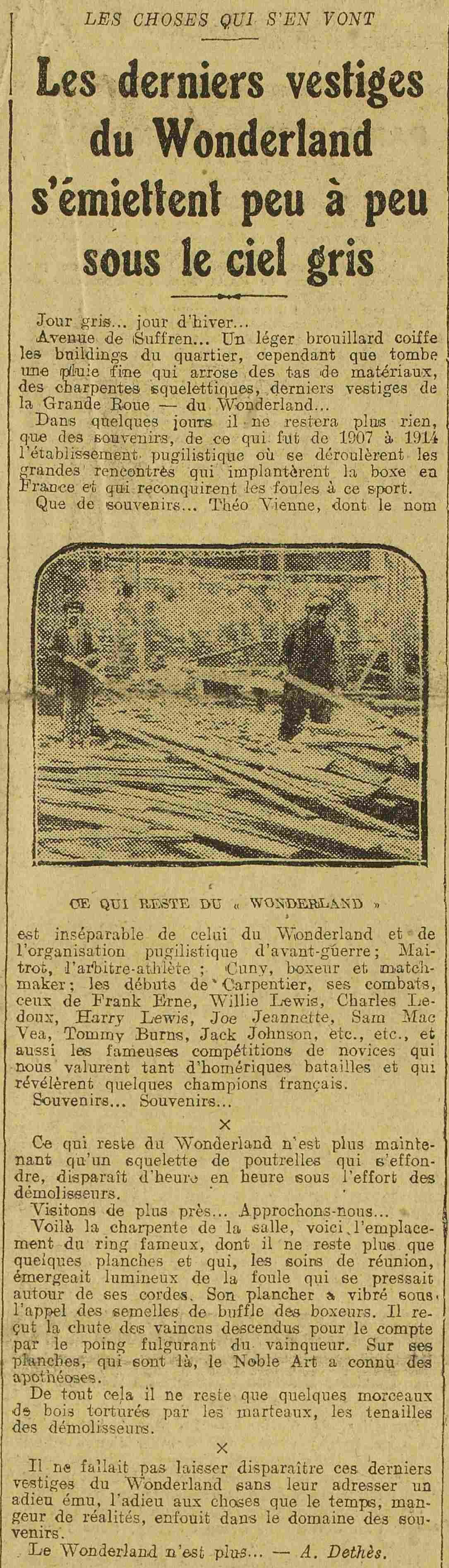 The last vestiges of Wonderland are crumbling little by little with photo dating 1925