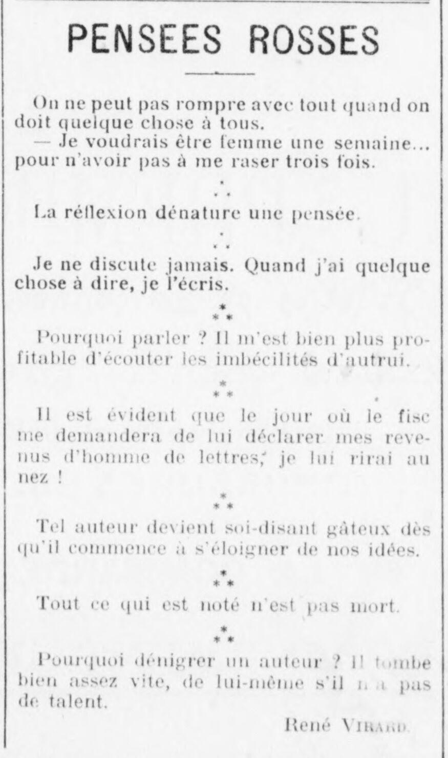  René Virard Pensées rosses