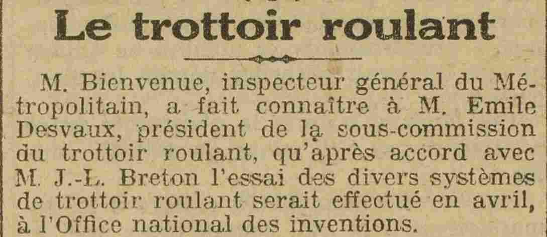 On reparle du trottoir roulant