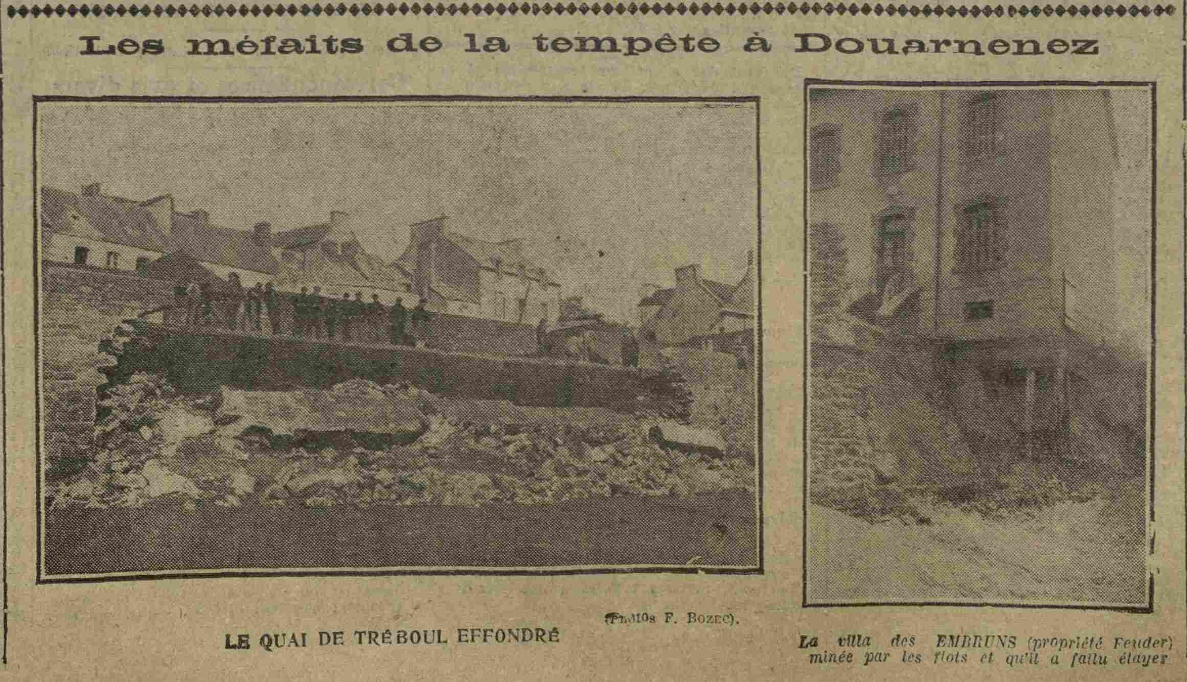The damage caused by the storm in Douarnenez in photo