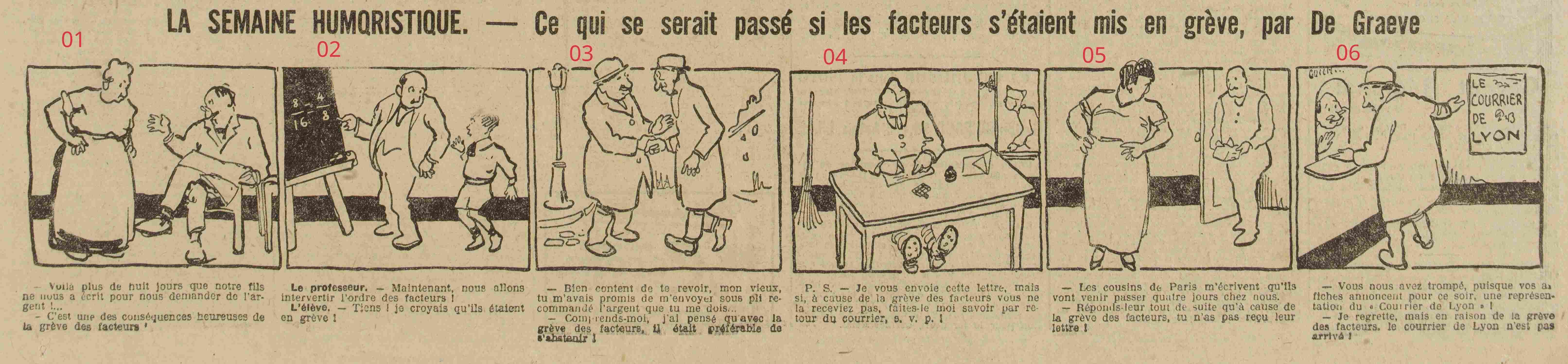 Some drawings by De Graeve the postmen's strike