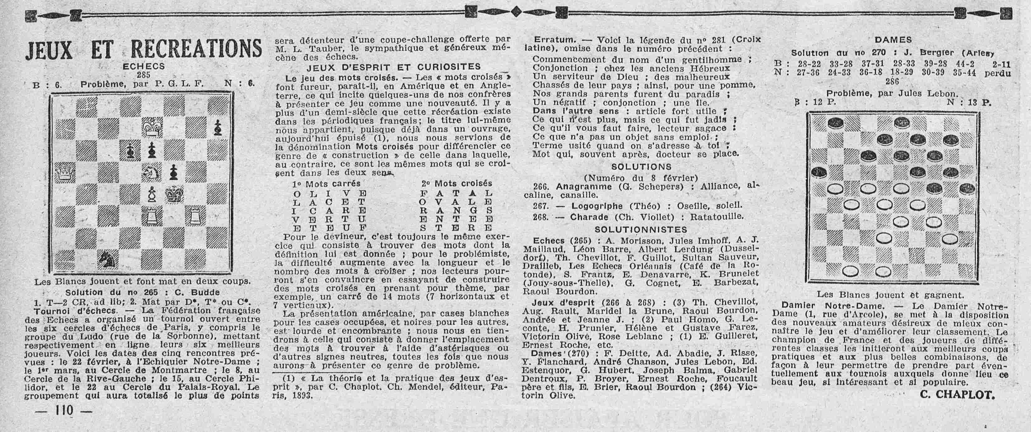 Les récréations hebdomadaires de La Bignole