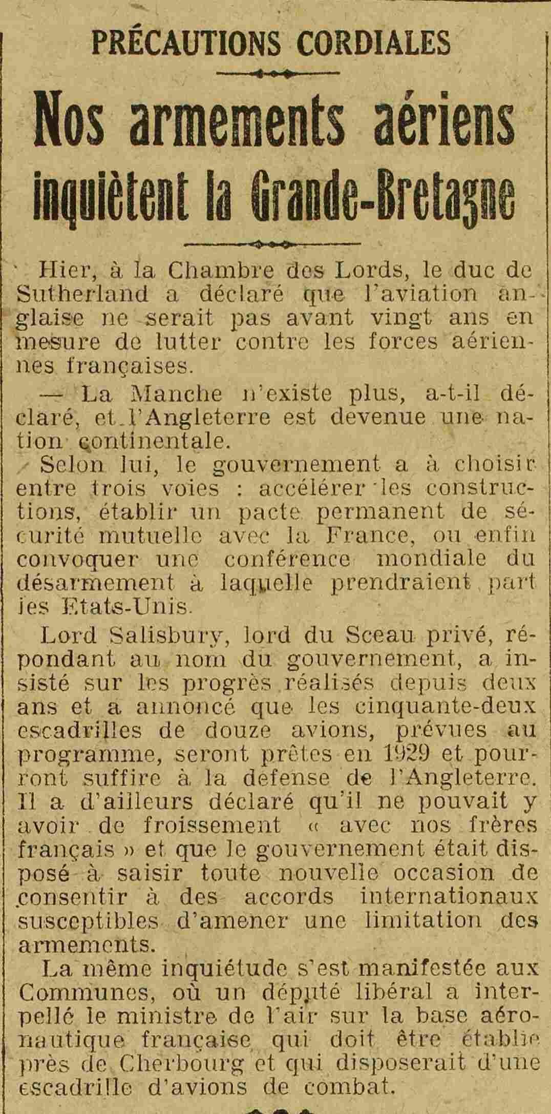 our air weapons worry Great Britain