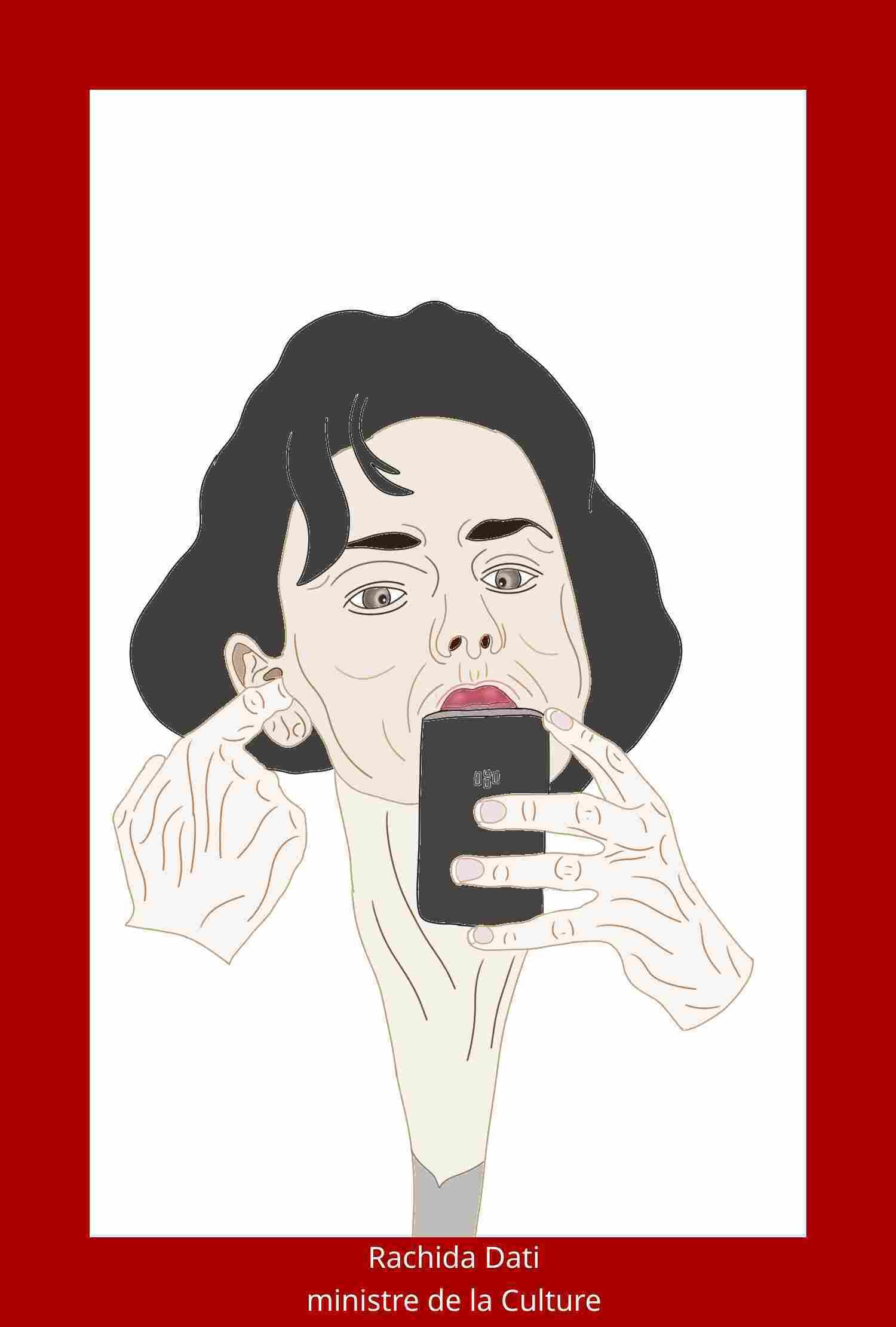 Rachida Dati et son smatphnee