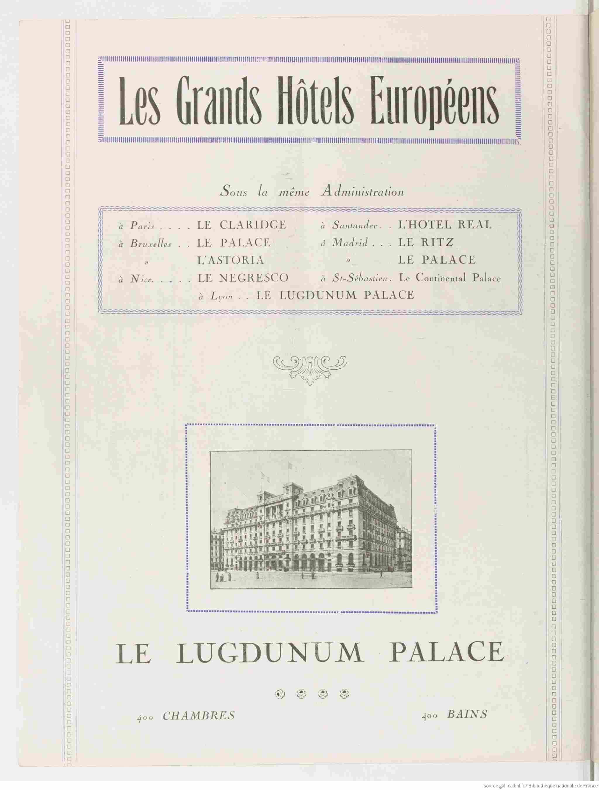LÉclaireur du dimanche 1925 04 05 Page 02 grands hôtel Le Lugdunum 2