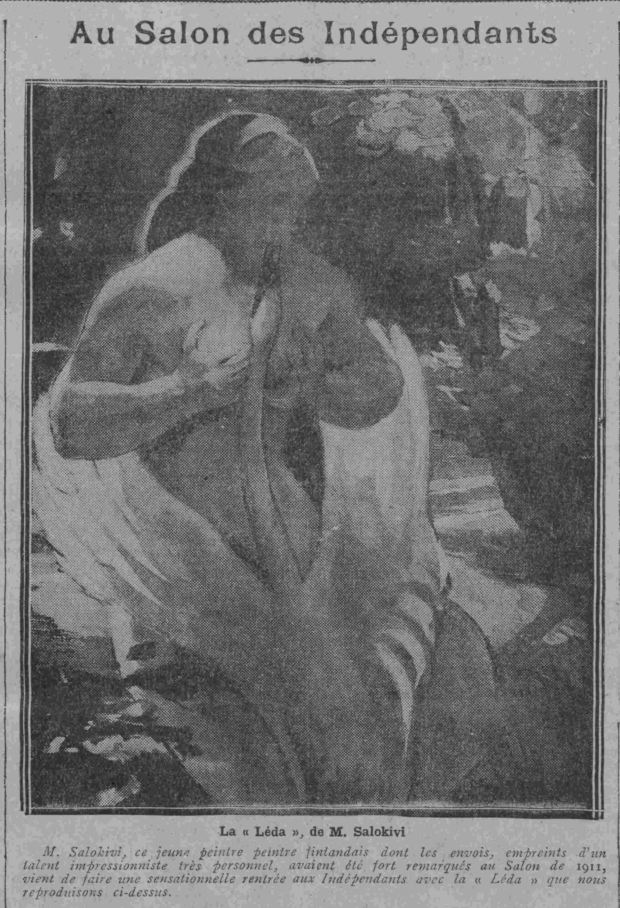 Comoedia 1925 04 12  tableau "Leda" par Santeri Salokivi peintre finnois